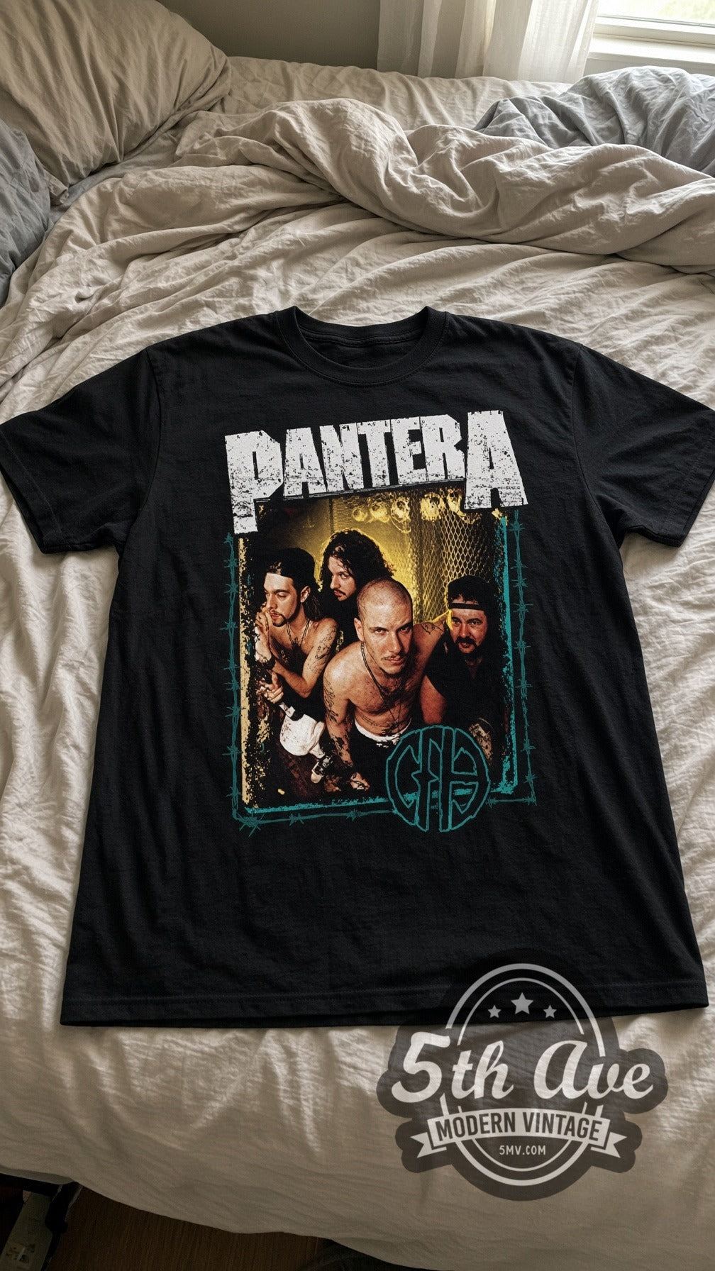 Pantera Cowboys From Hell vintage band tee laid flat