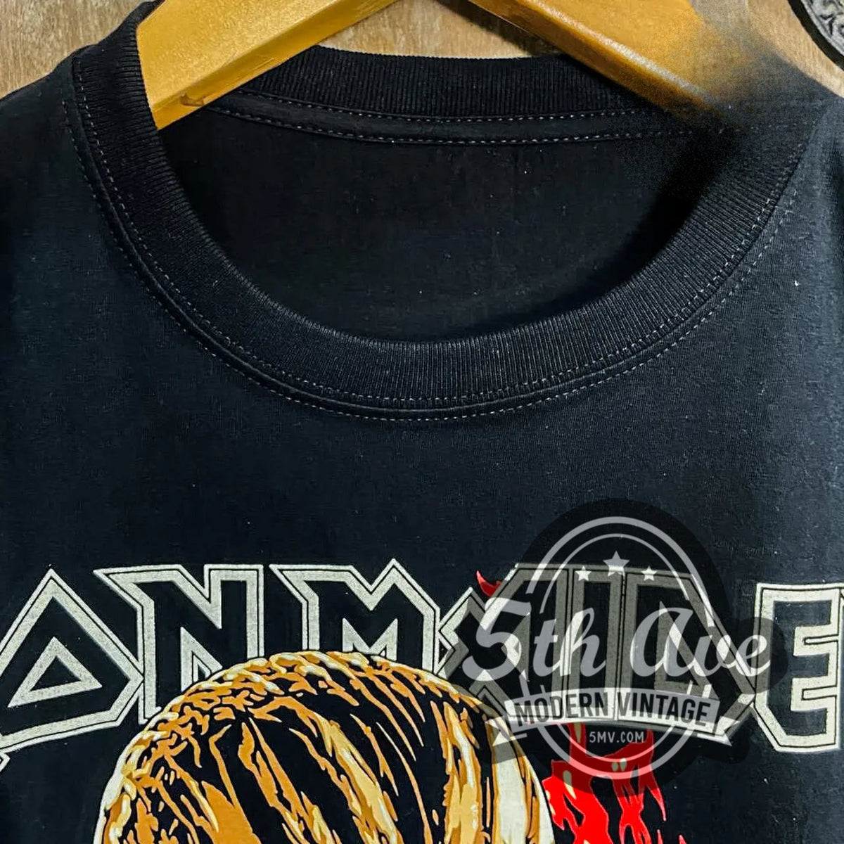 Model wearing Iron Maiden Live Chapter the Book of Souls - New vintage band tee