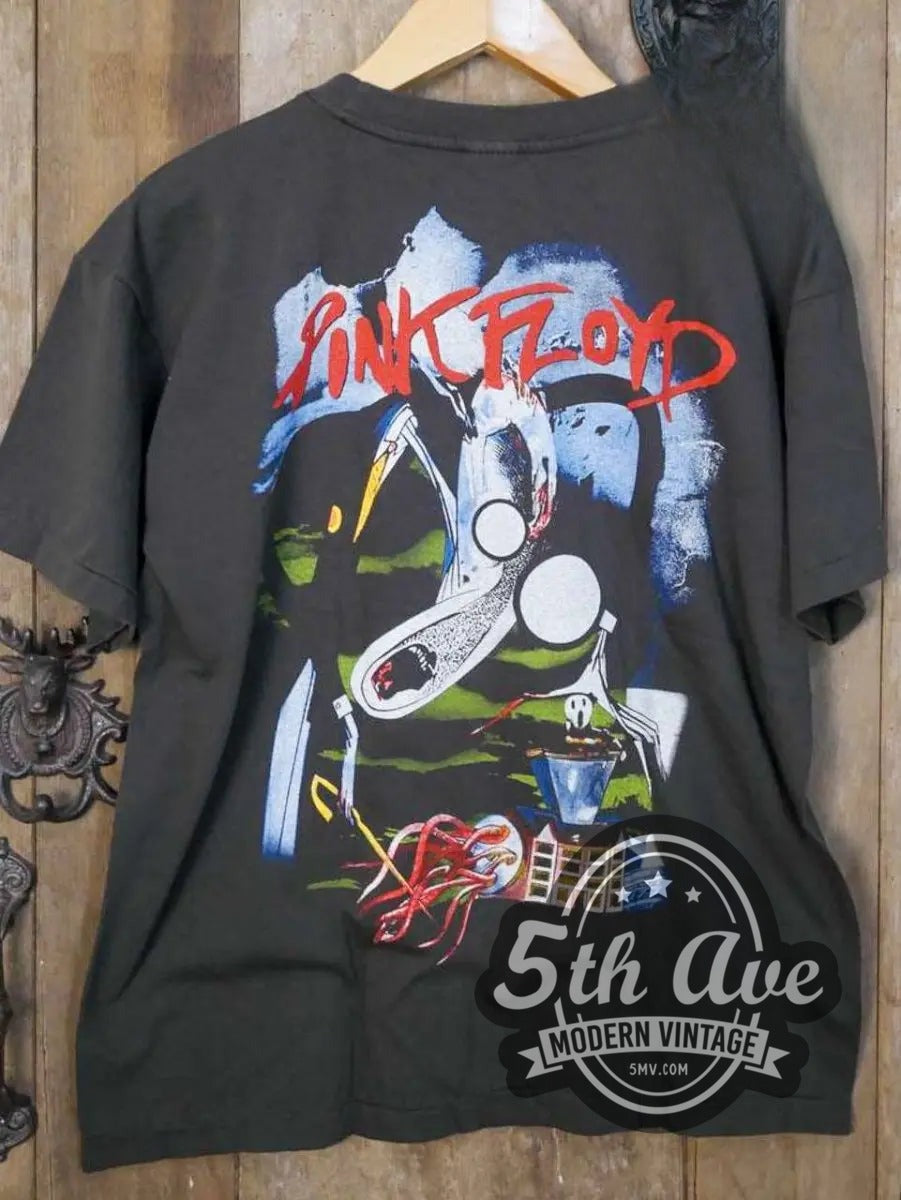 Pink Floyd – The Wall Movie Collage Judge vintage band t-shirt hanging on a hanger
