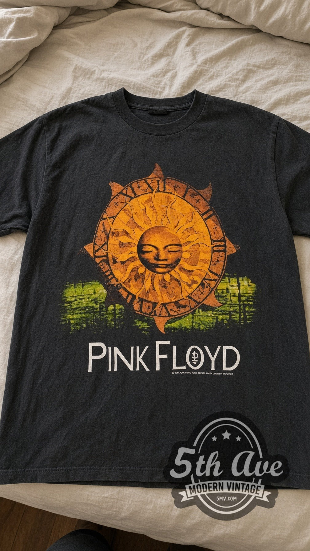 Pink Floyd Sun Dial / North American Tour 1994 vintage band tee laid flat