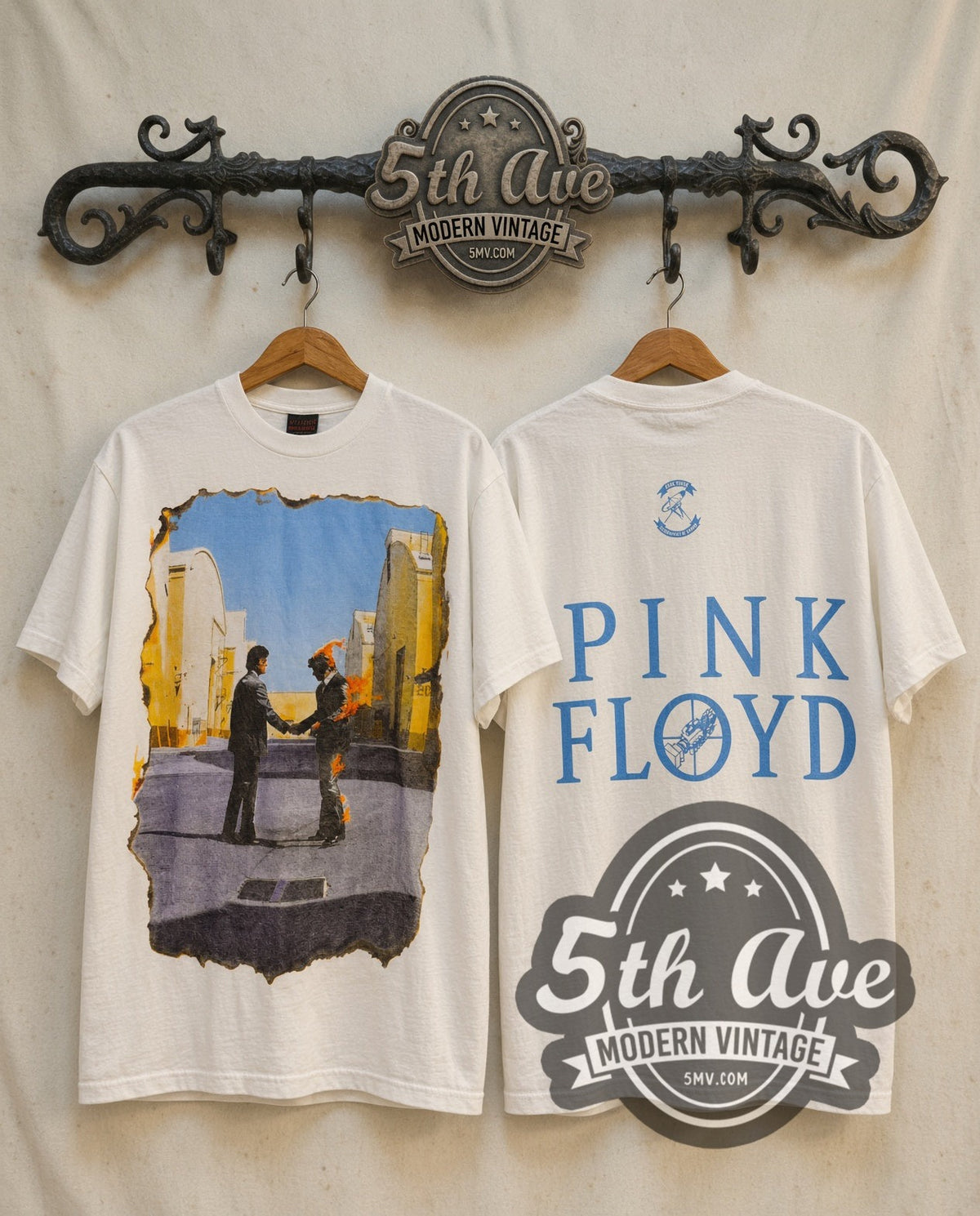 Pink Floyd – Wish You Were Here – Vintage Band T-Shirt — front and back (original photo)
