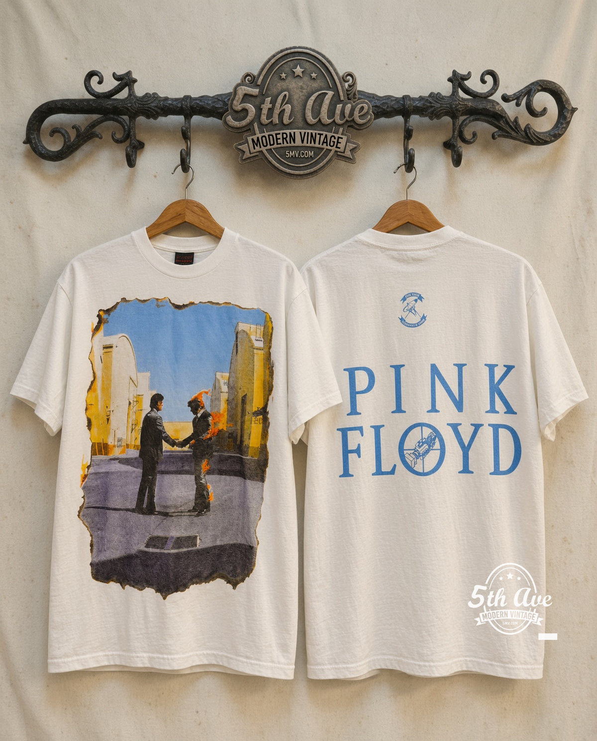 Pink Floyd Wish You Were Here vintage band t-shirt on rack