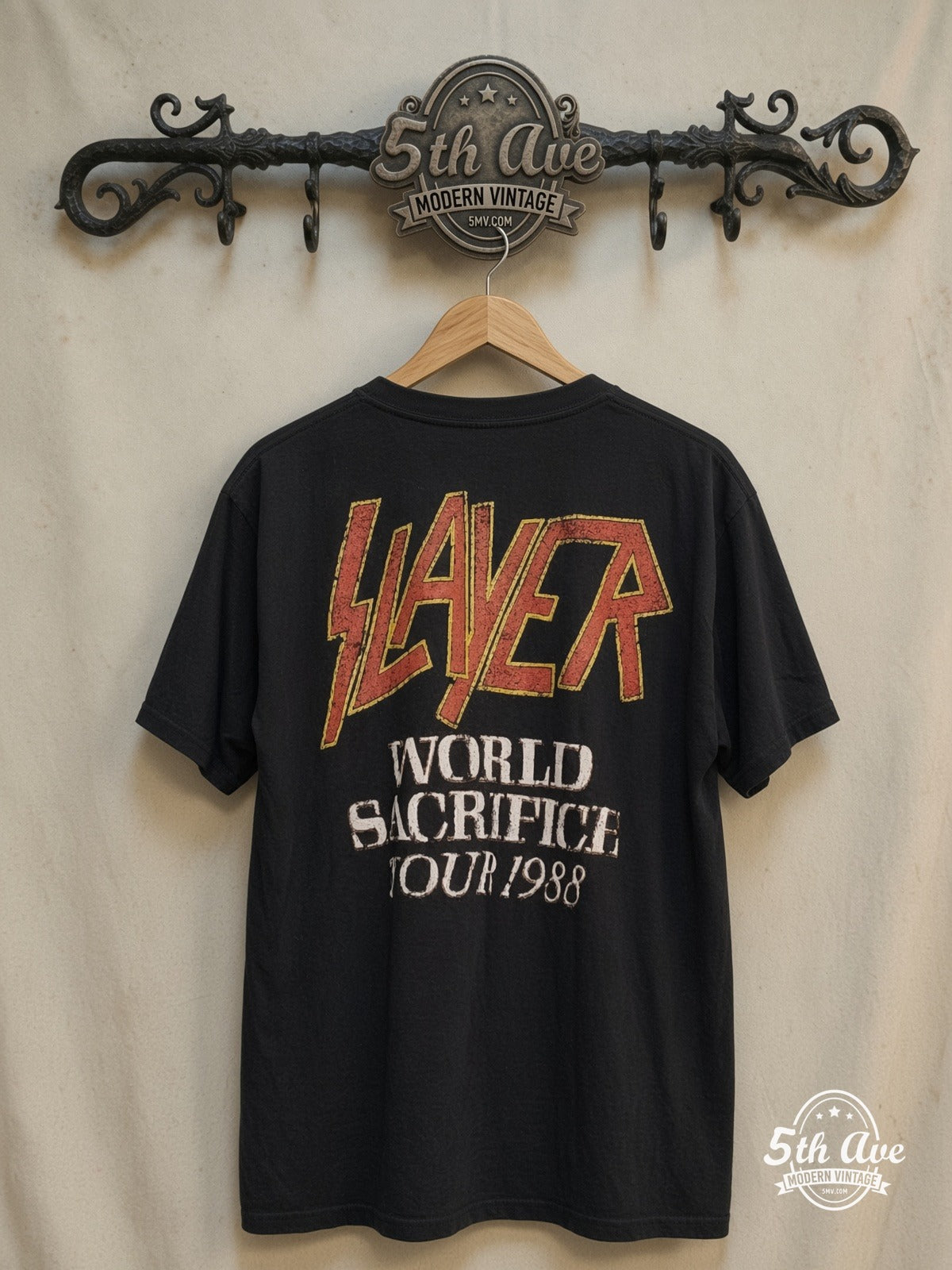 Slayer Root of All Evil vintage band t-shirt back on rack