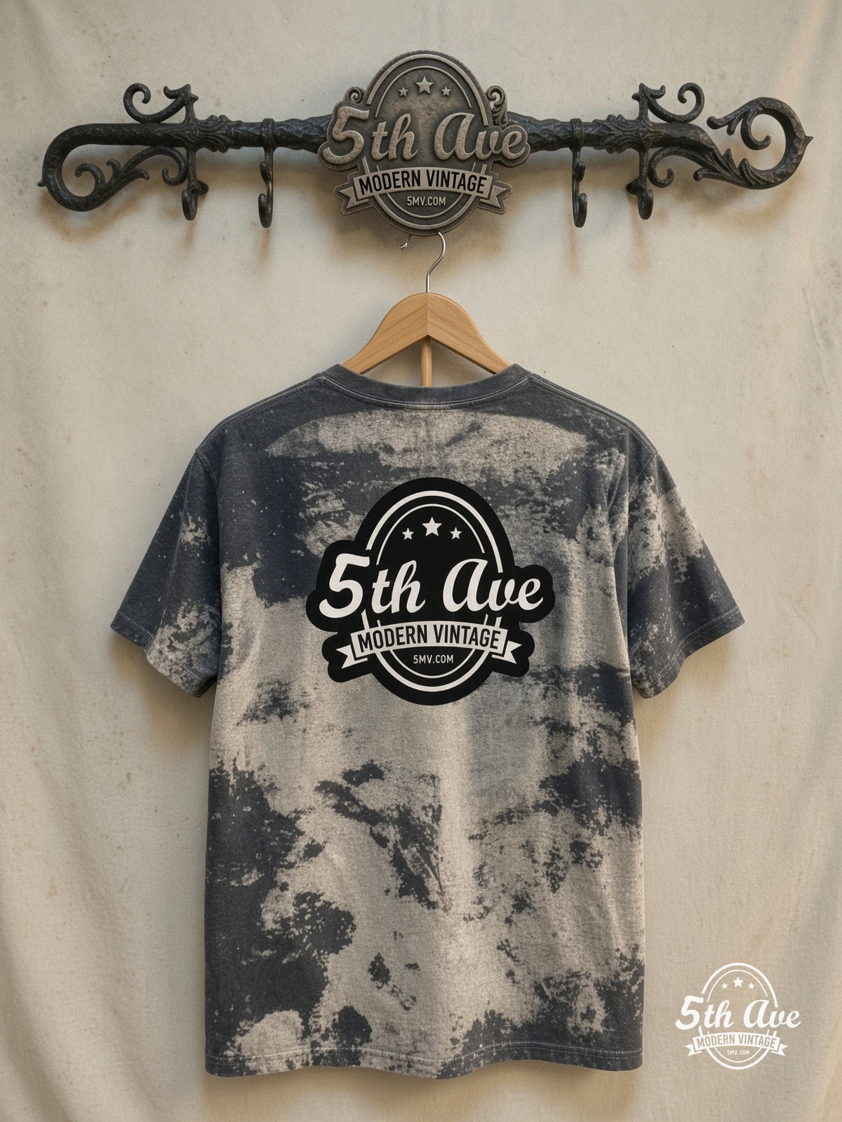 David Bowie Mosquitohead T-Shirt — back on locked cream ornate 5th Ave rack