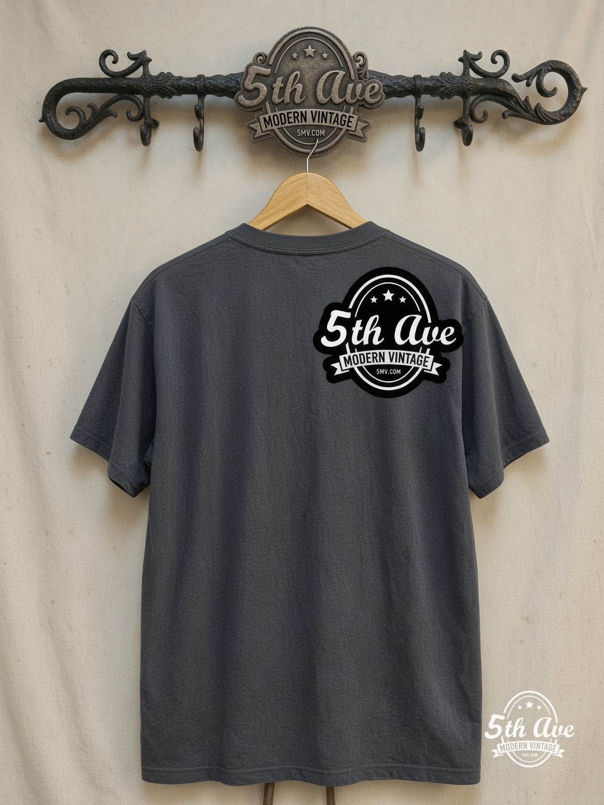 Linkin Park – Retro Graphic – Vintage Band T-Shirt — back on locked cream ornate 5th Ave rack