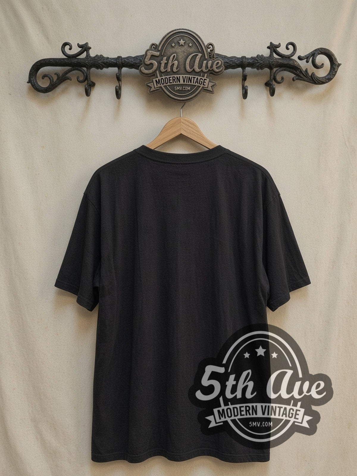 UFO Graphic vintage band t-shirt, back view on a display rack