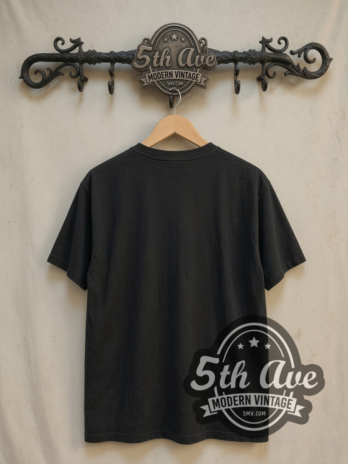 Misfits Kneeling Fiend with Microphone vintage band t-shirt, back view on a display rack