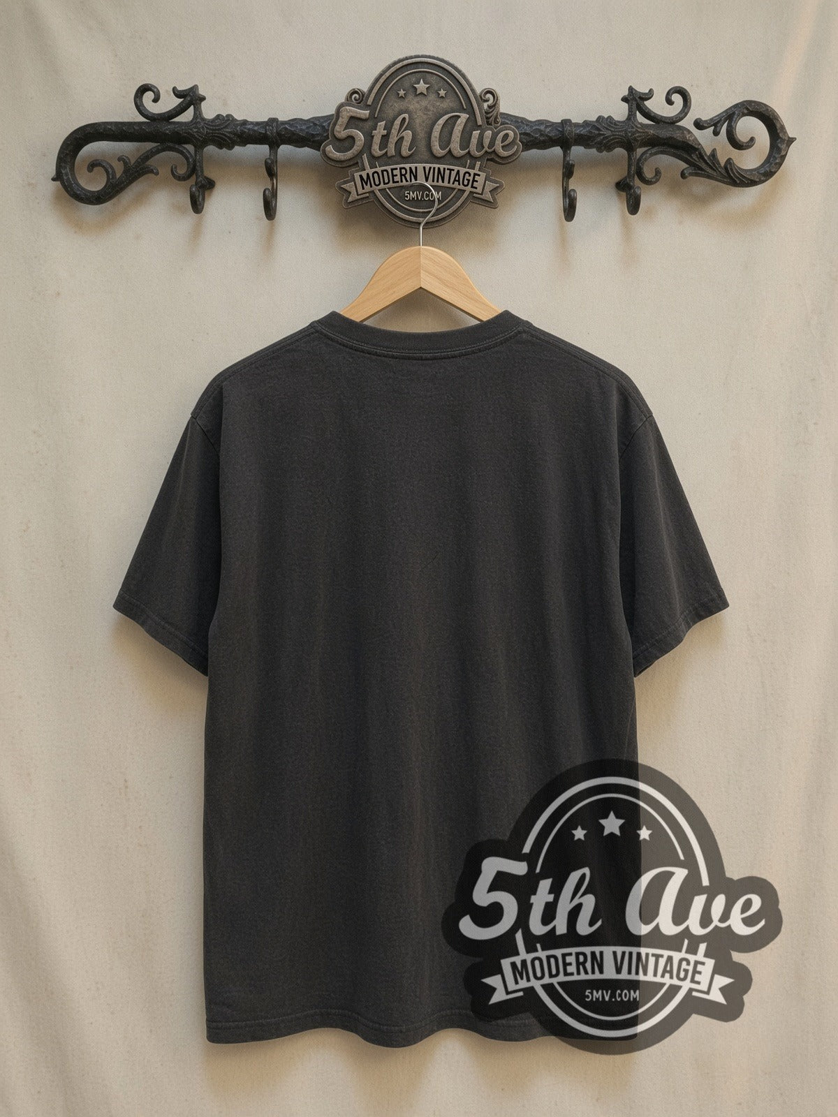 Bon Jovi Guitar Portrait vintage band t-shirt, back view on a display rack