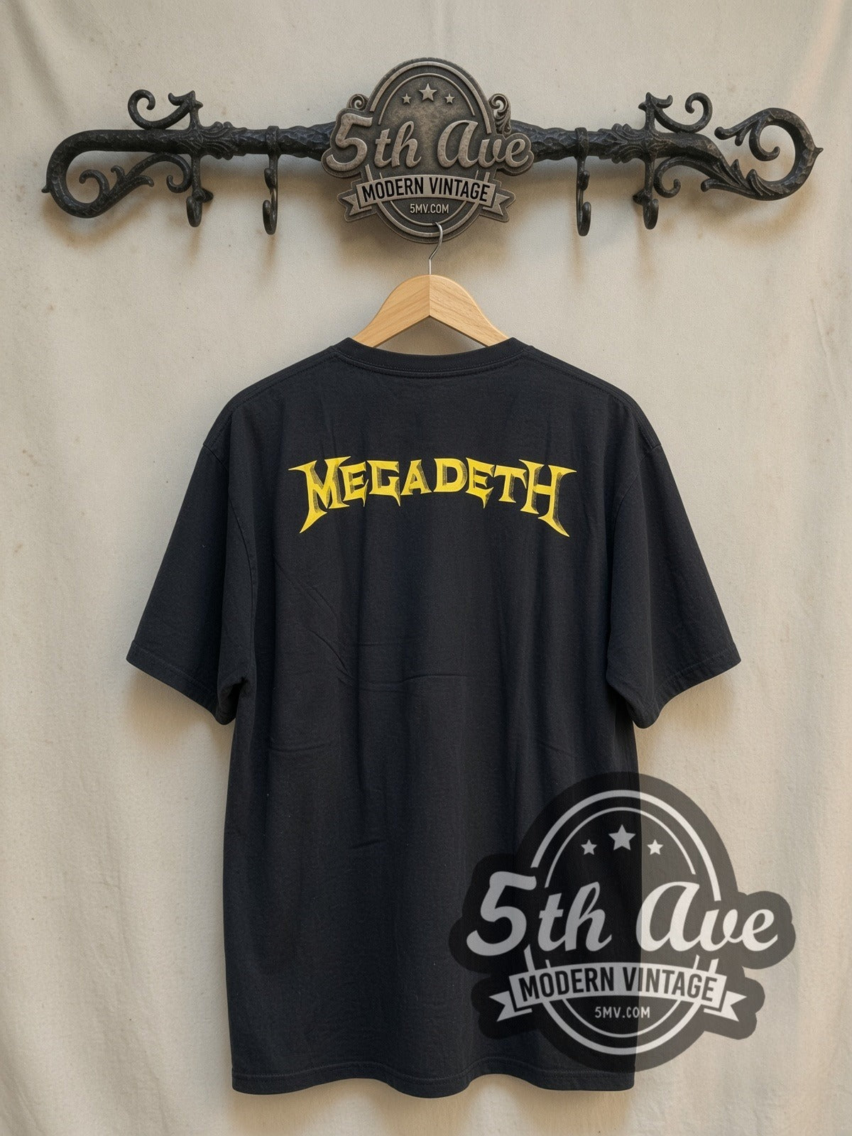 Megadeth Rust in Peace Twentieth Anniversary vintage band t-shirt, back view on the 5MV rack