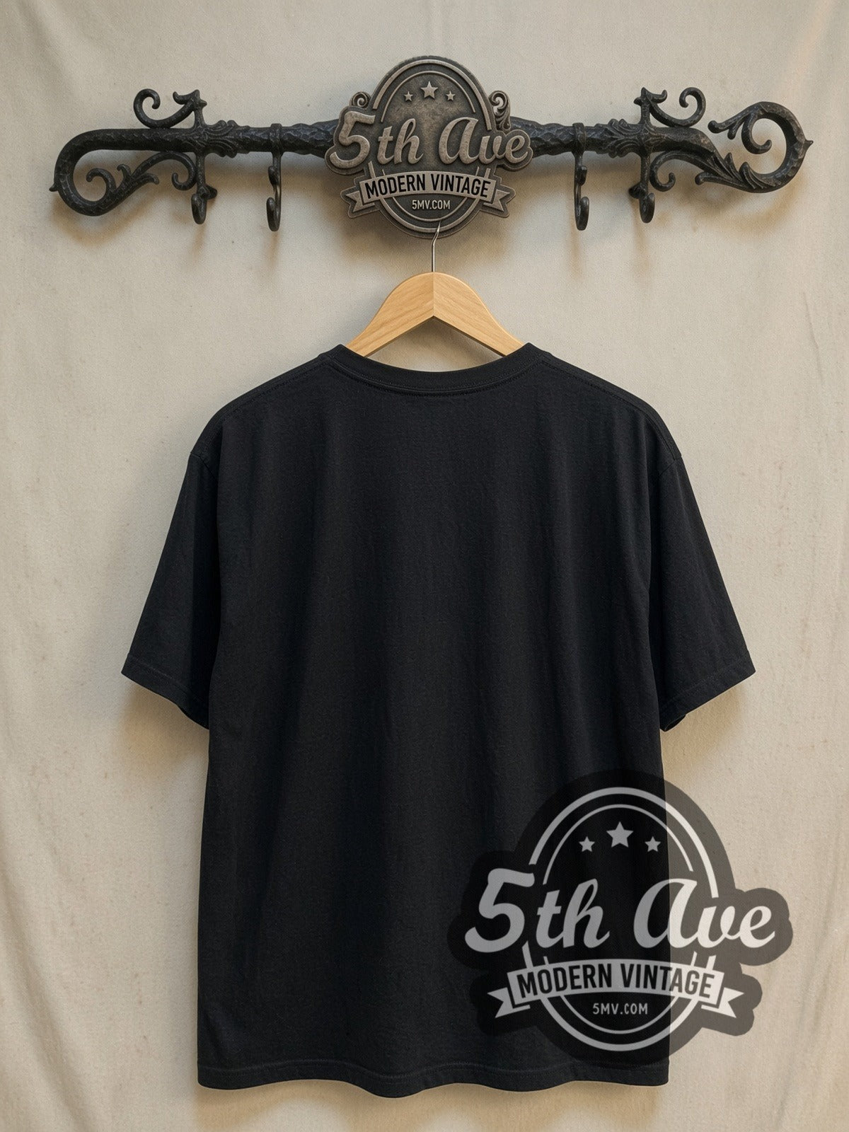 Jimi Hendrix Voodoo Child vintage band t-shirt, back view on a display rack