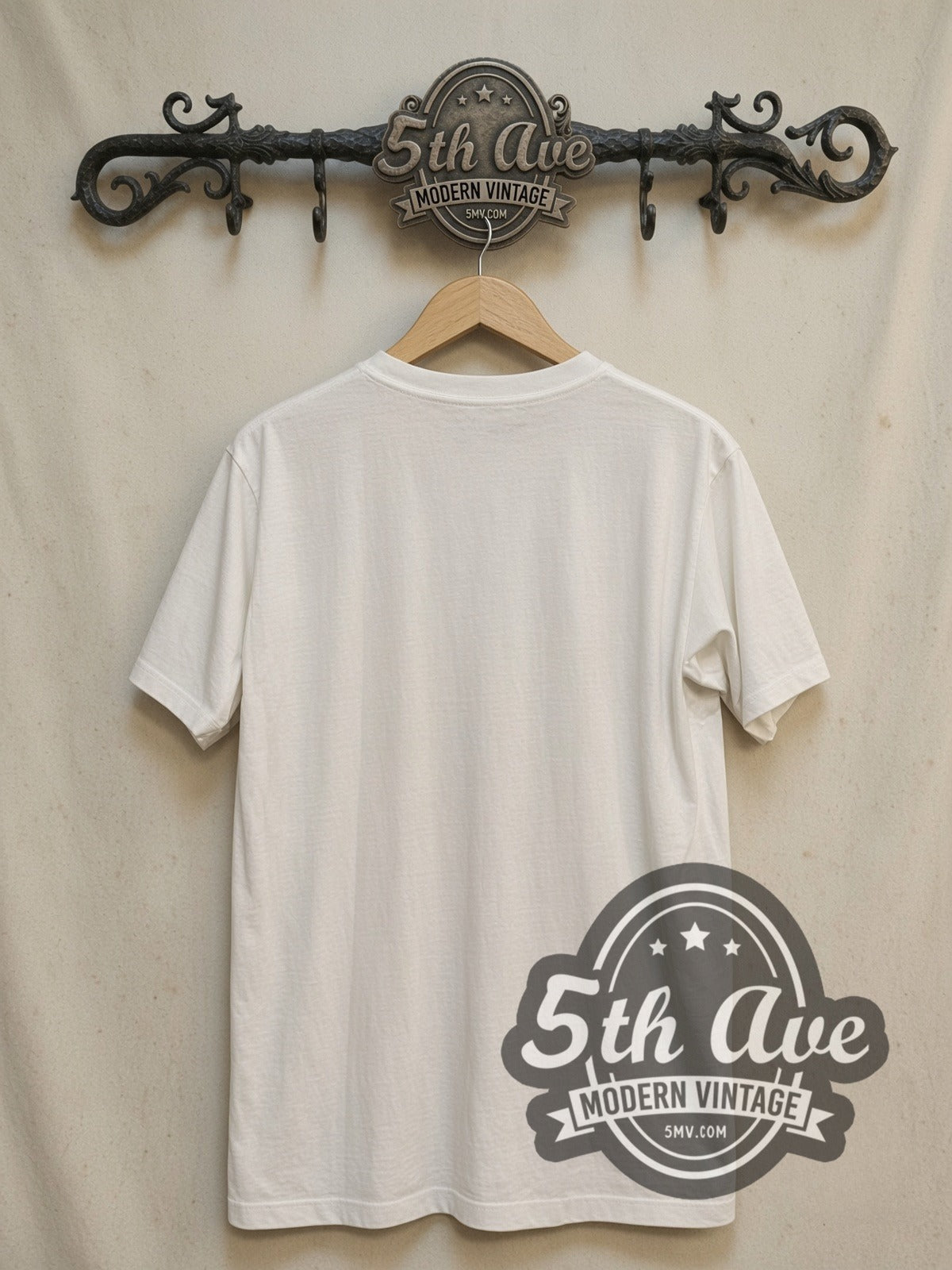 Radiohead Tokyo Street Walking Photo vintage band t-shirt in white, back view on the 5MV rack