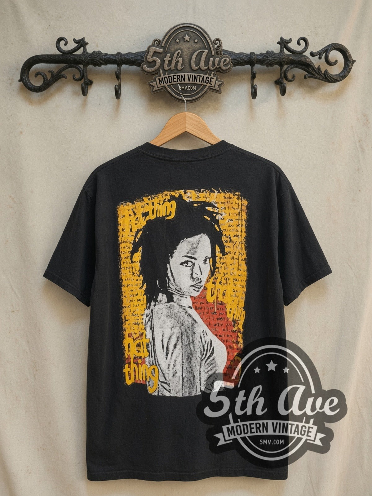 Lauryn Hill The Miseducation of Lauryn Hill vintage rap tee in black, back view on the 5MV rack