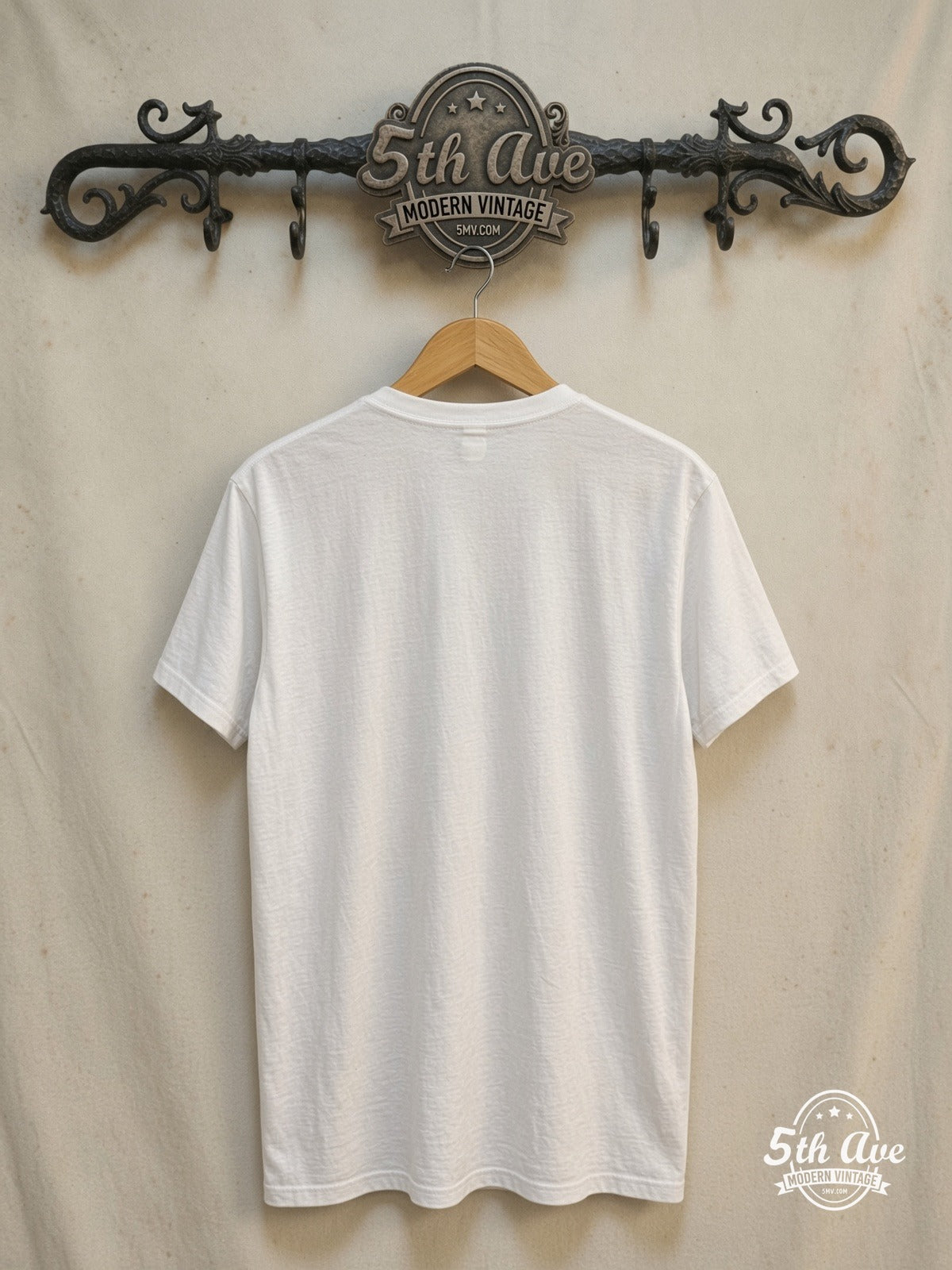 The Stone Roses – Vintage Band T-Shirt — back on locked cream ornate 5th Ave rack