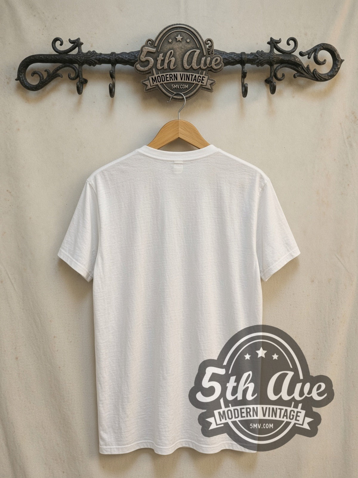 The Stone Roses vintage band t-shirt, back view on a display rack