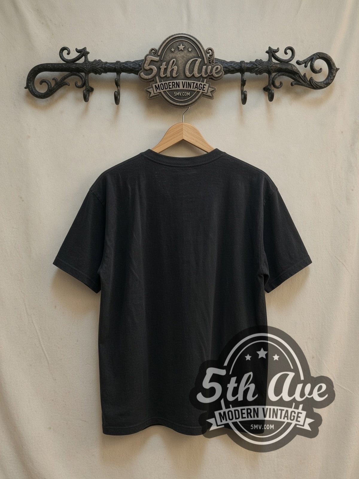 Nirvana Kurt Cobain Band Photo vintage band t-shirt, back view on the 5MV rack