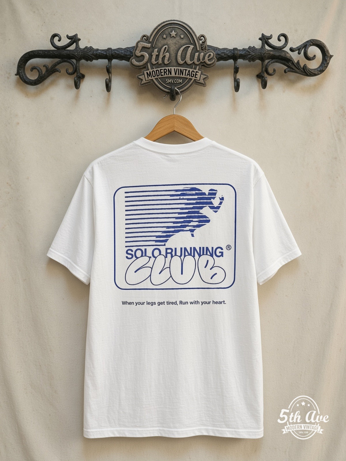 Minted New York – Run Club – Vintage Graphic Tee — back on locked cream ornate 5th Ave rack