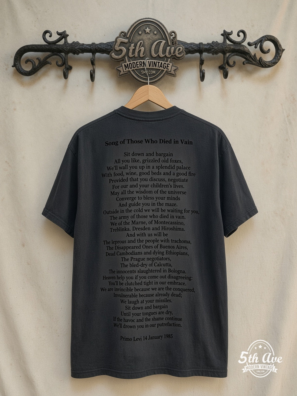 Manic Street Preachers – Gold Against the Soul – Vintage Band T-Shirt — back on locked cream ornate 5th Ave rack