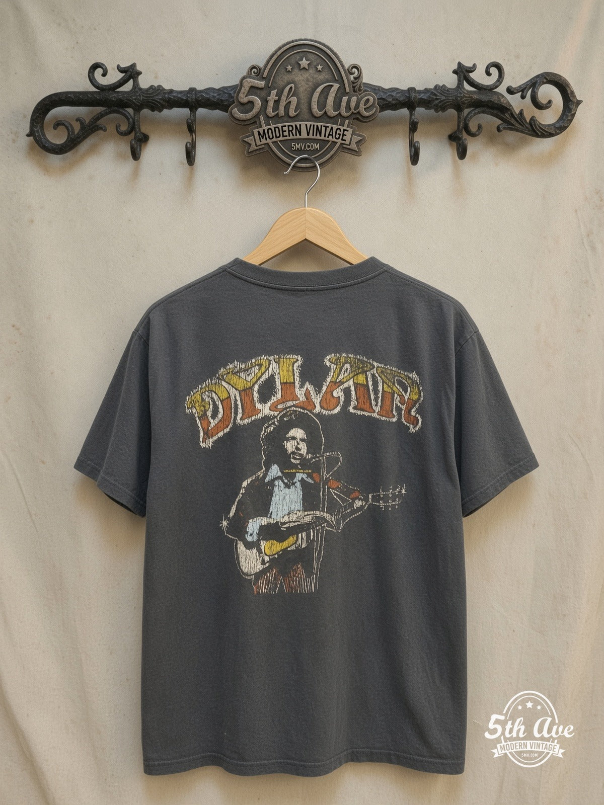 Bob Dylan vintage band t-shirt back on rack