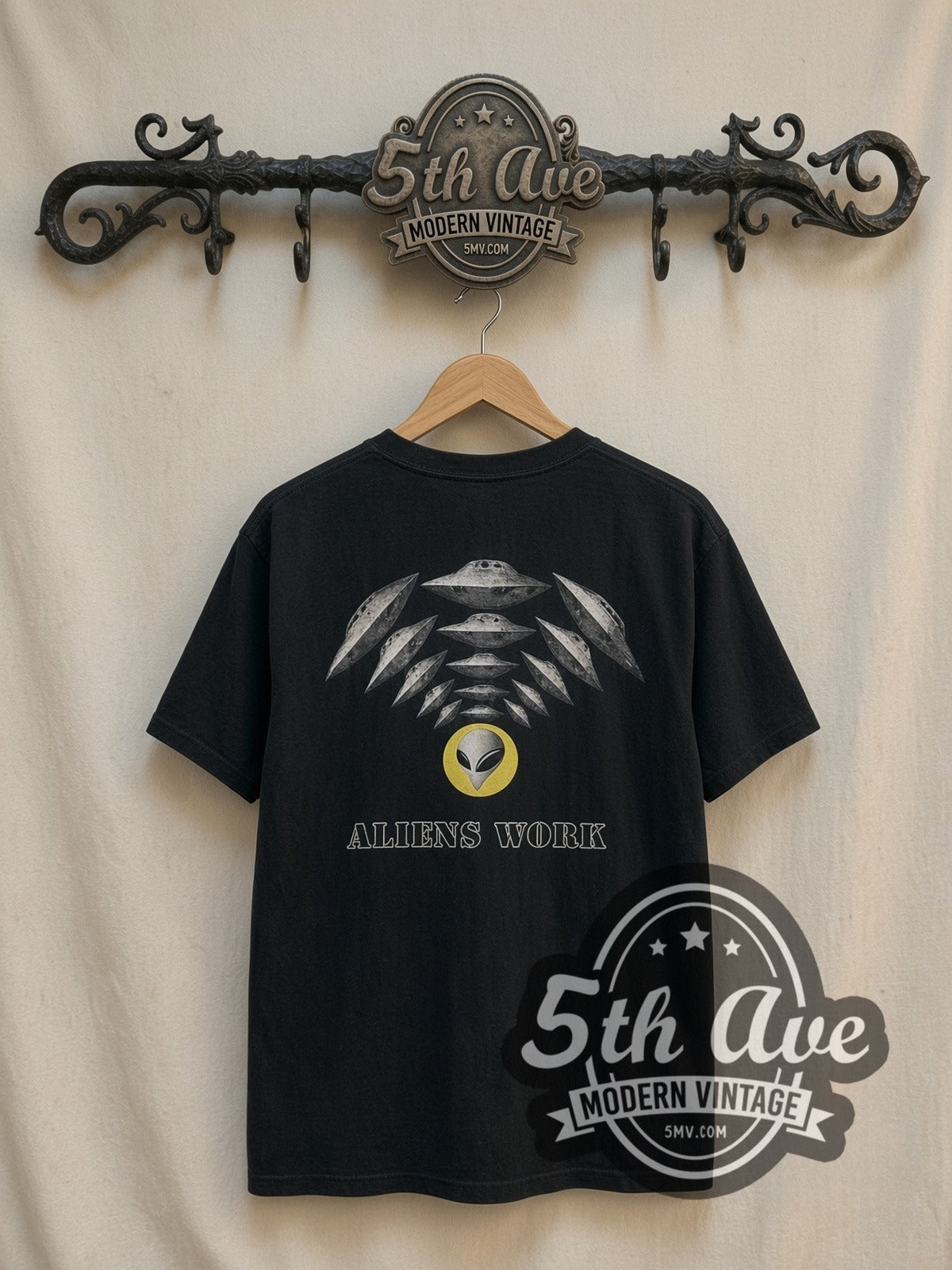 Janet Jackson Alien vintage band t-shirt, back view on the 5MV rack