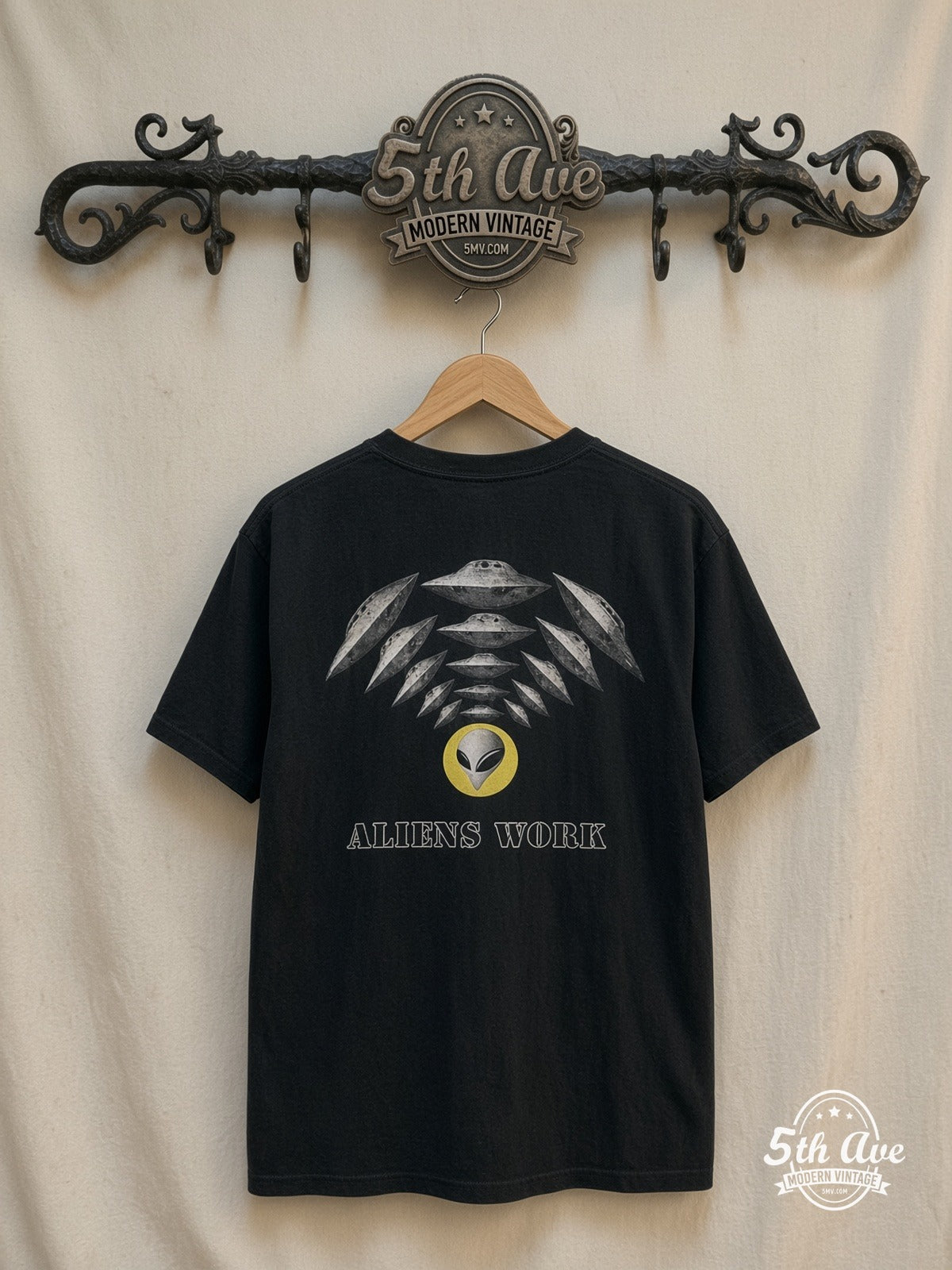Janet Jackson AlienT-Shirt — back on locked cream ornate 5th Ave rack