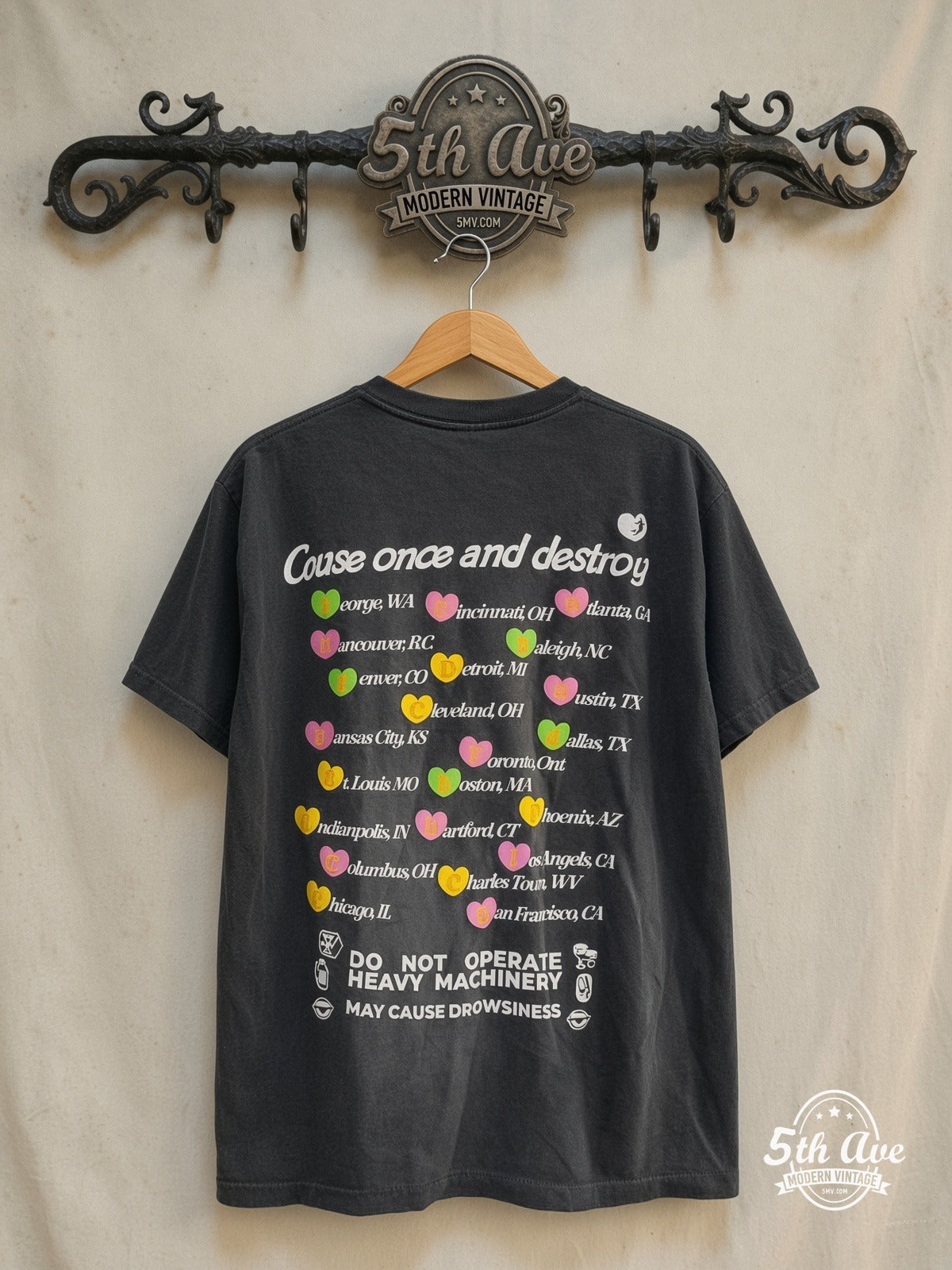 Hole – Use Once and Destroy – Vintage Band T-Shirt — back on locked cream ornate 5th Ave rack