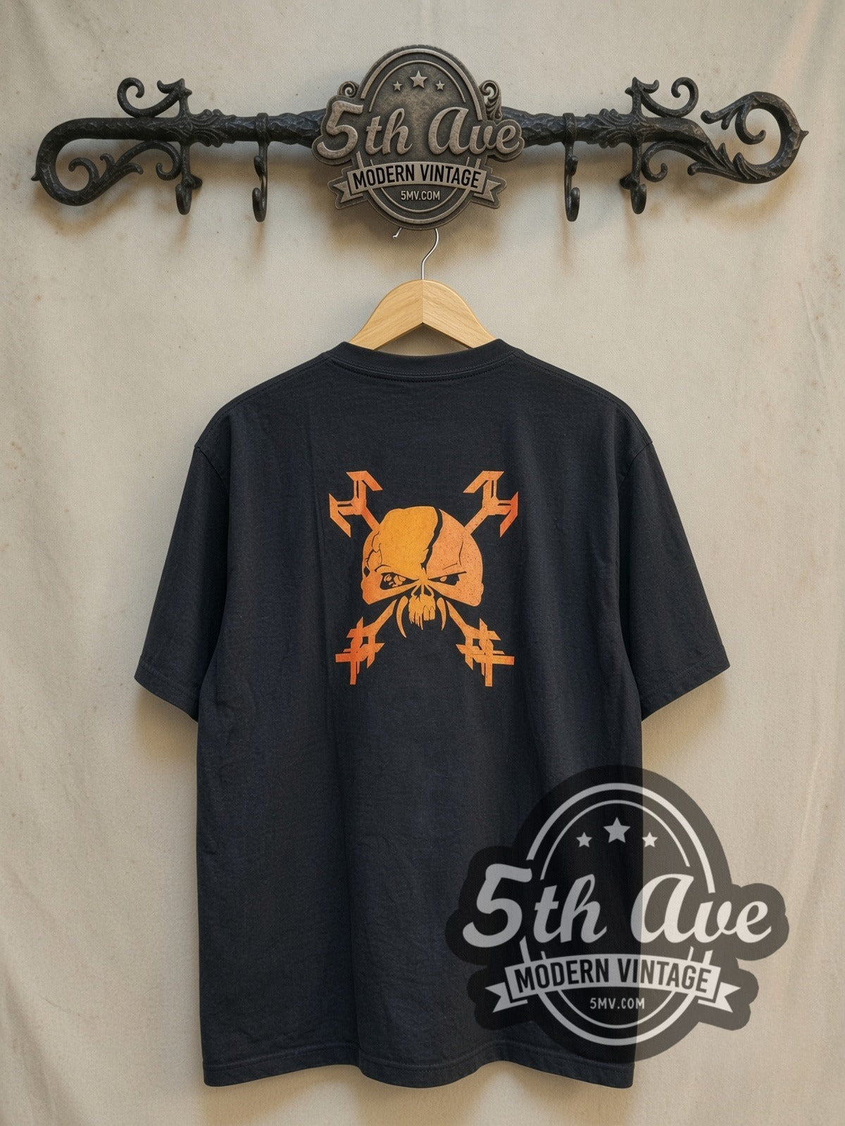 Iron Maiden Japan Tour vintage band t-shirt, back view on the 5MV rack