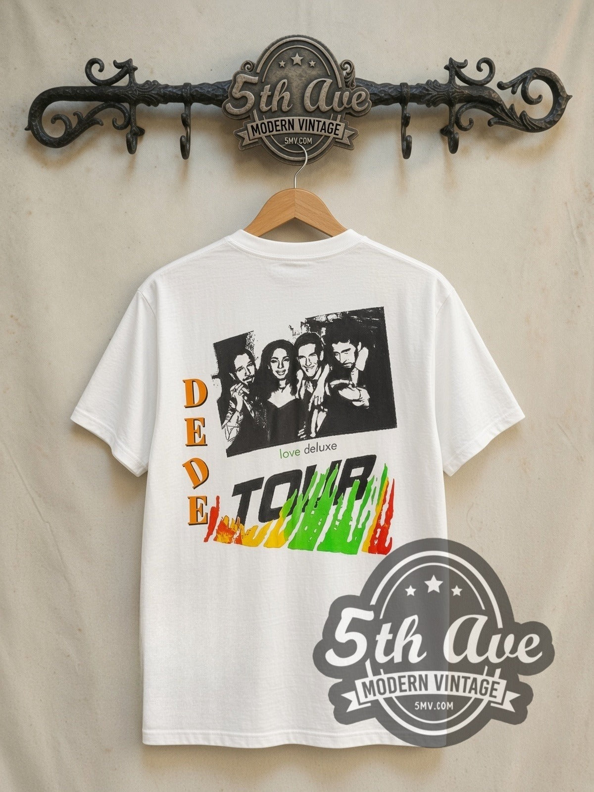 Sade Love Deluxe Tour 1993 vintage band t-shirt in white, back view on the 5MV rack