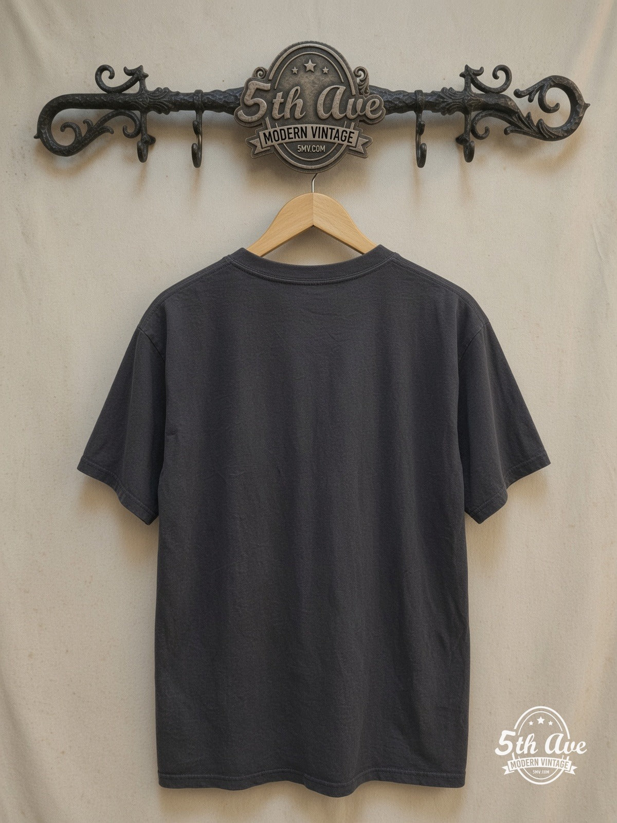 Pink Floyd – THE POLICE – Vintage Band T-Shirt — back on locked cream ornate 5th Ave rack
