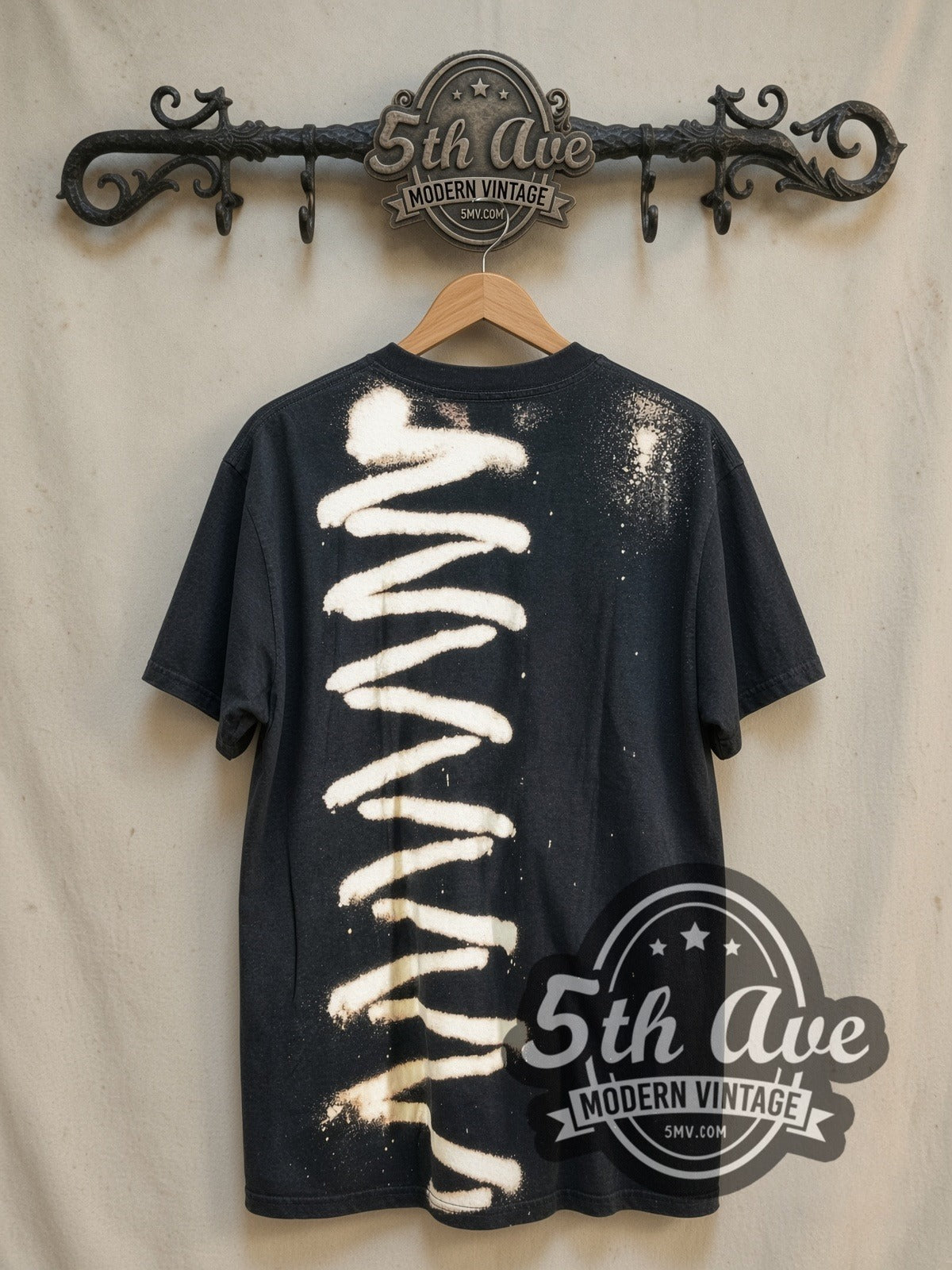 The Ramones all-over-print vintage band t-shirt, back view on a display rack