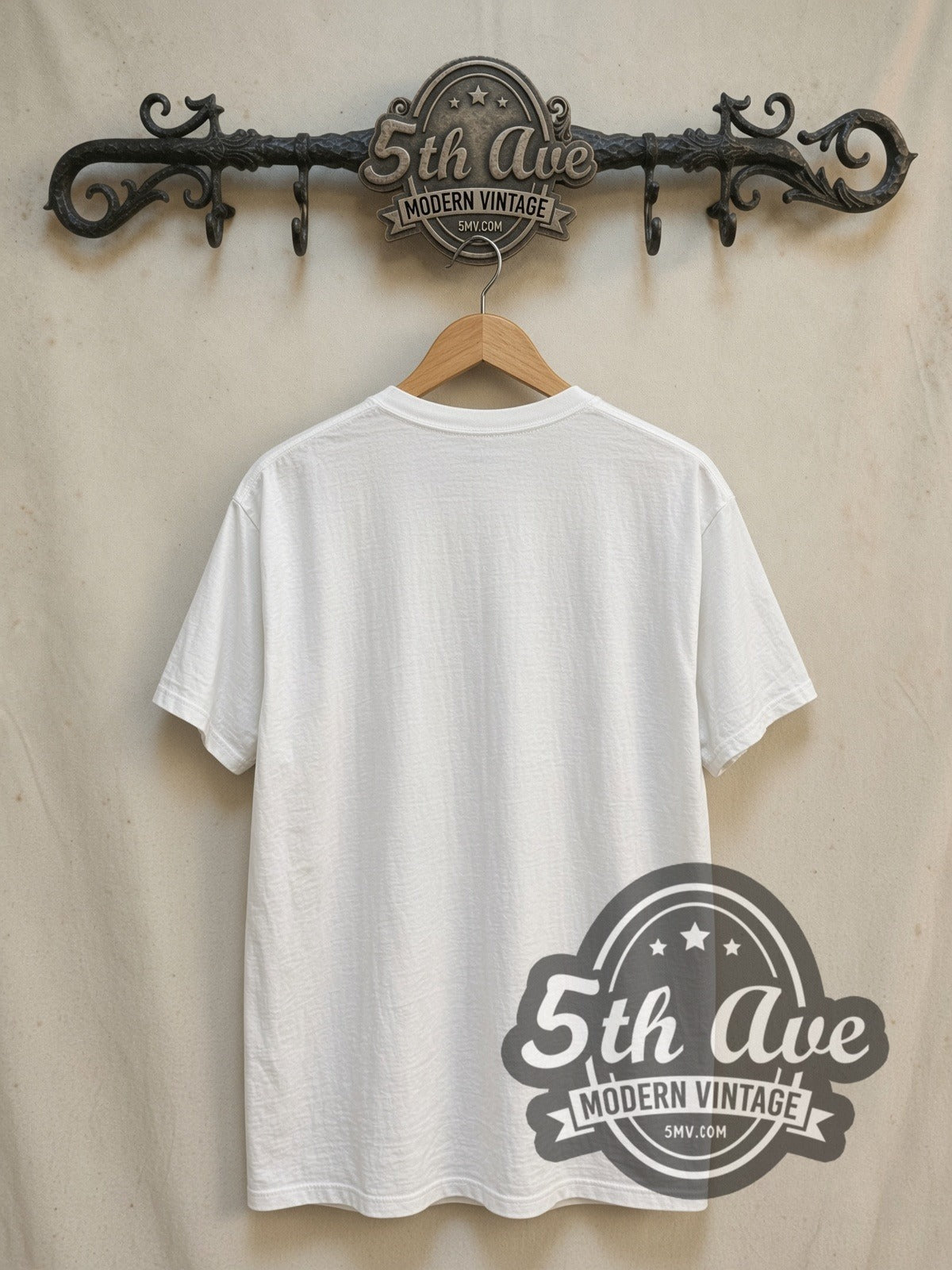 Marilyn Manson Pop Art vintage band t-shirt, back view on a display rack