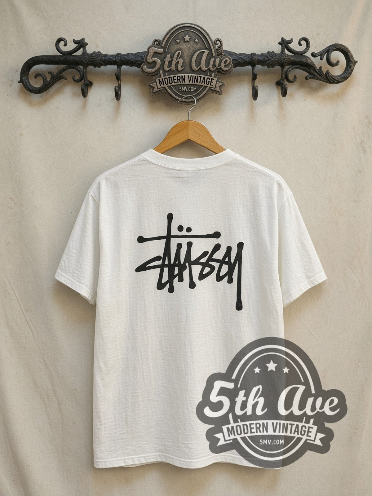 Sade Smooth Operator Four Portrait Grid graphic tee in white, back view on a display rack