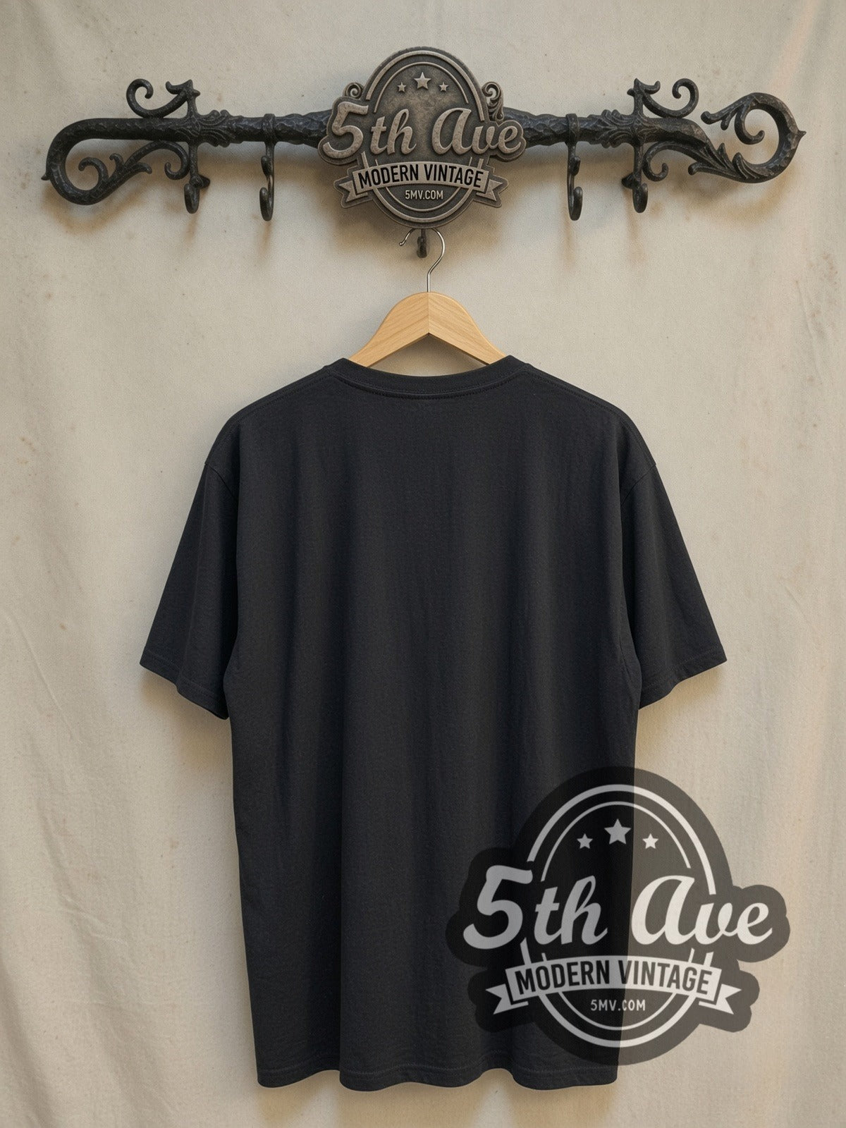 Nirvana Nevermind Swimming Baby Album Cover vintage band t-shirt, back view on a display rack