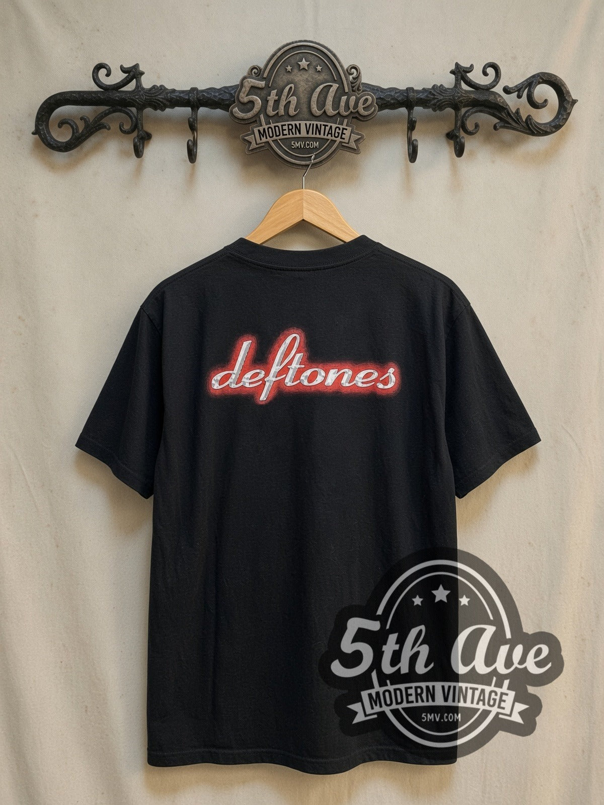 Deftones Chino Moreno vintage band t-shirt, back view on the 5MV rack