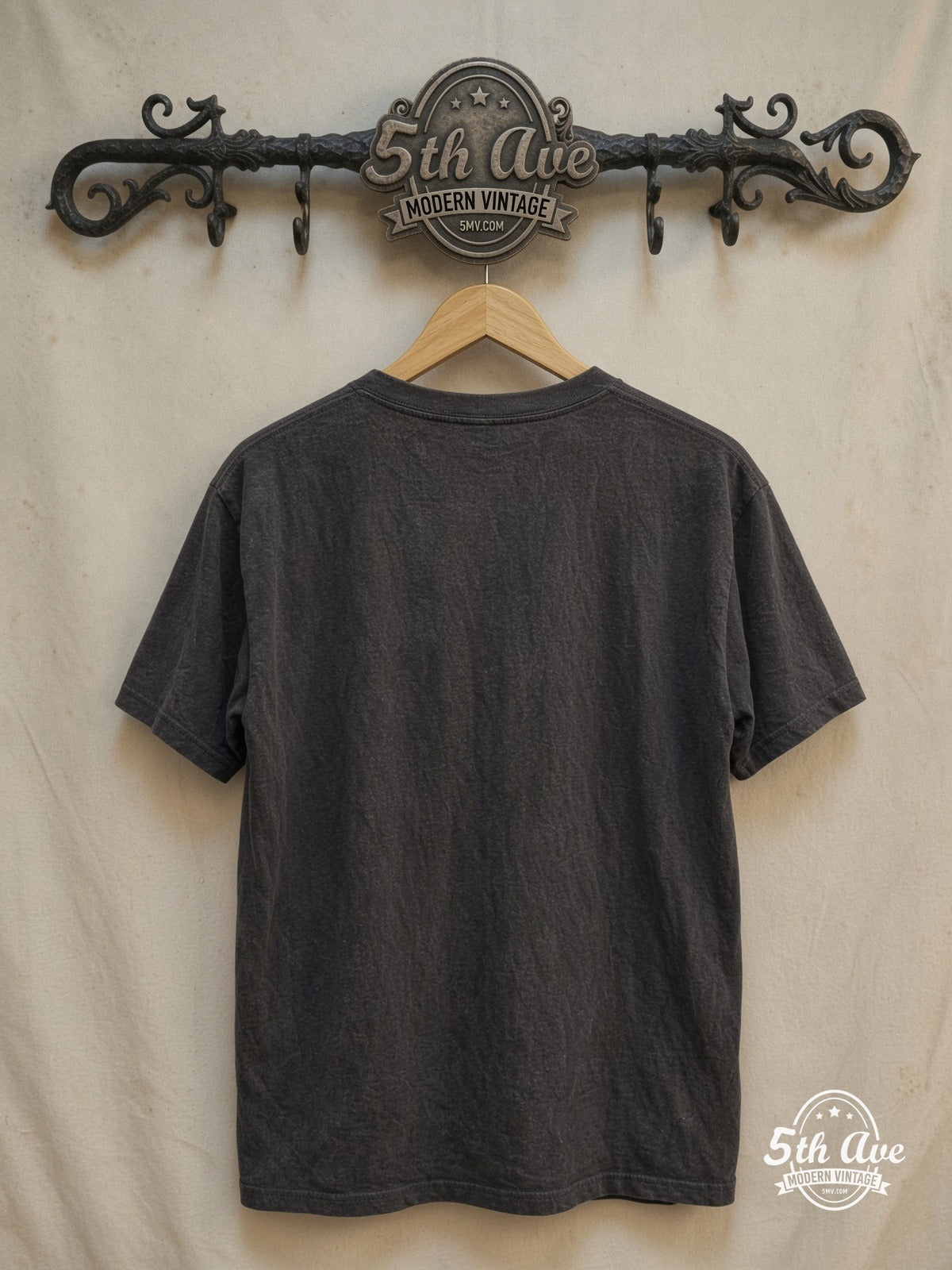Tom Waits – Vintage Band T-Shirt — back on locked cream ornate 5th Ave rack