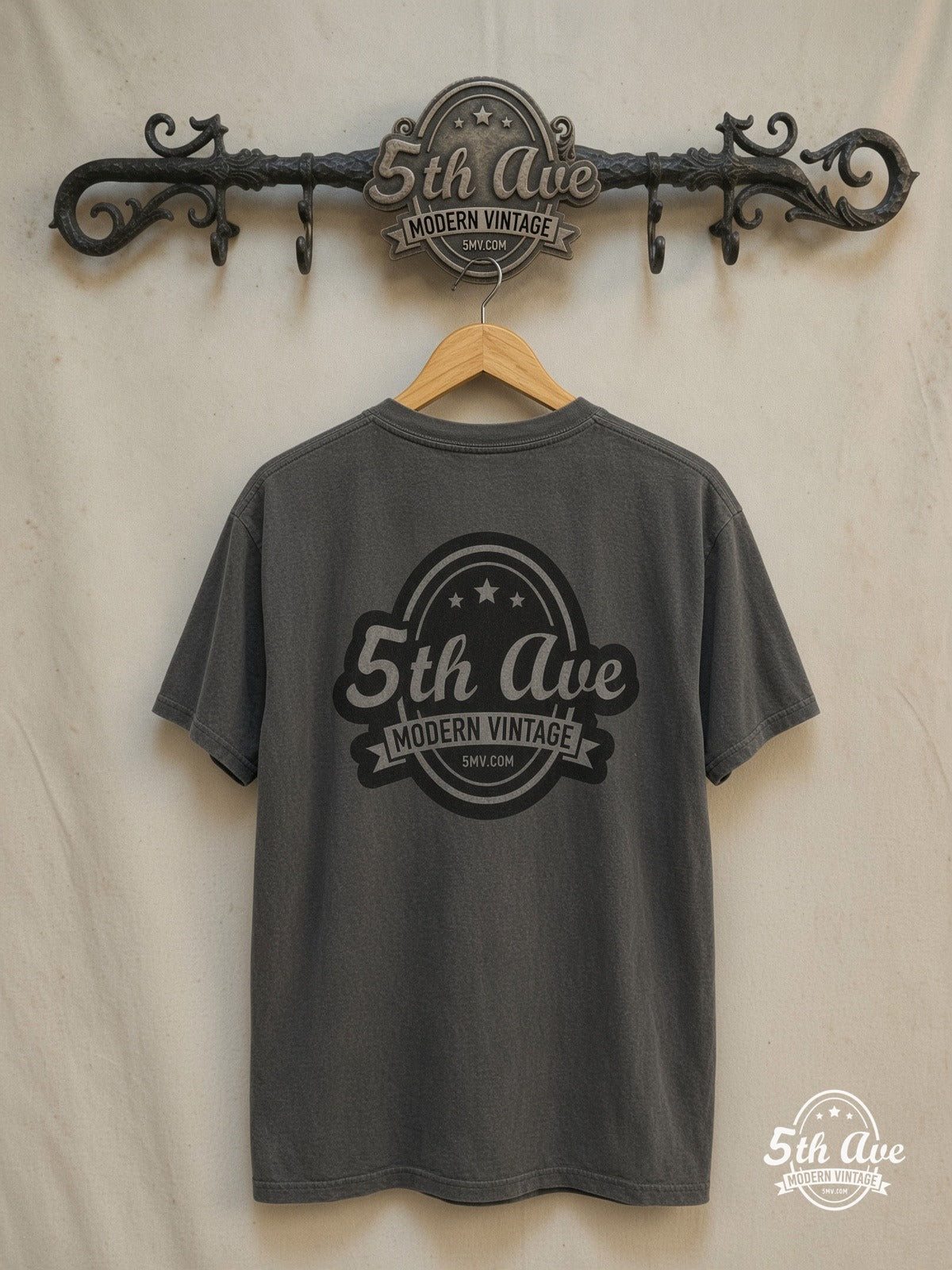 Joy Division – Vintage Band T-Shirt — back on locked cream ornate 5th Ave rack