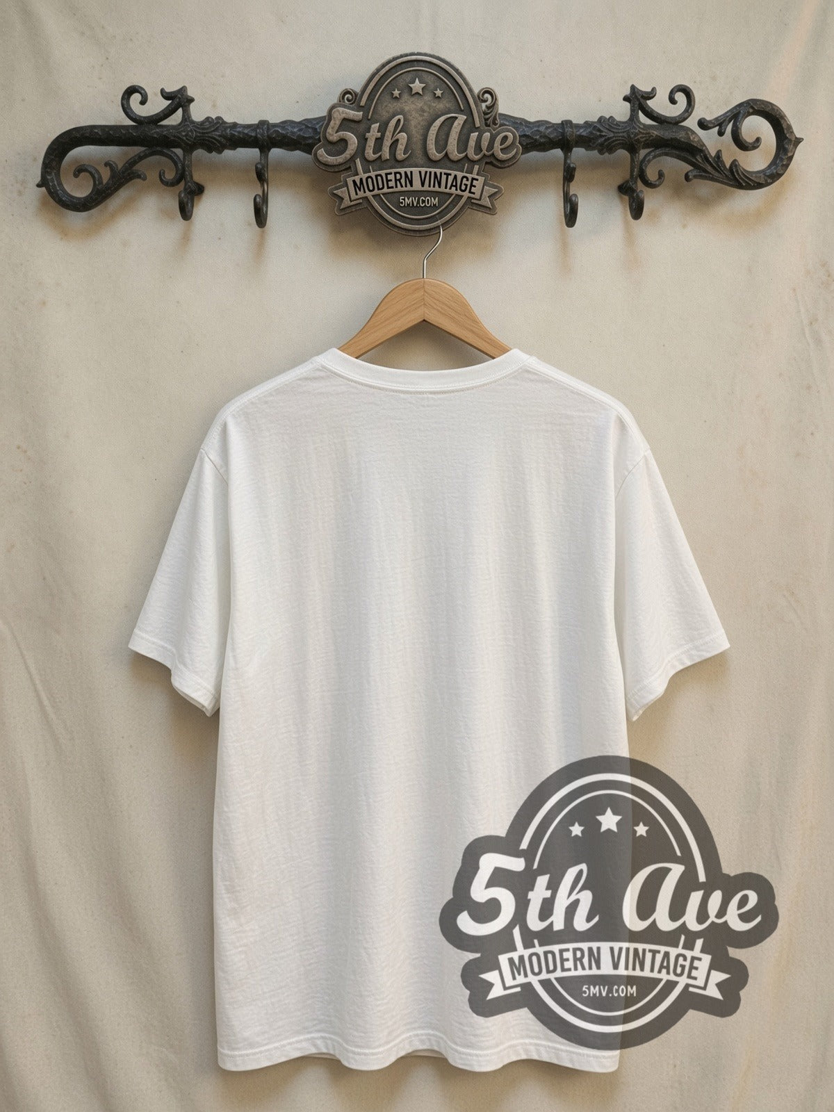 Sonic Youth Goo Album Cover White vintage band t-shirt in white, back view on a display rack