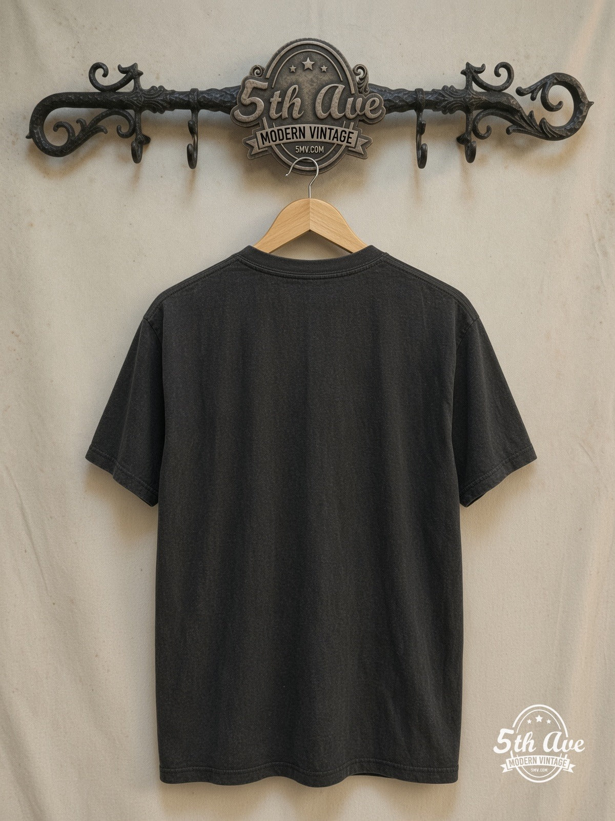 Iggy and The Stooges – Turquoise Bend – Vintage Band T-Shirt — back on locked cream ornate 5th Ave rack