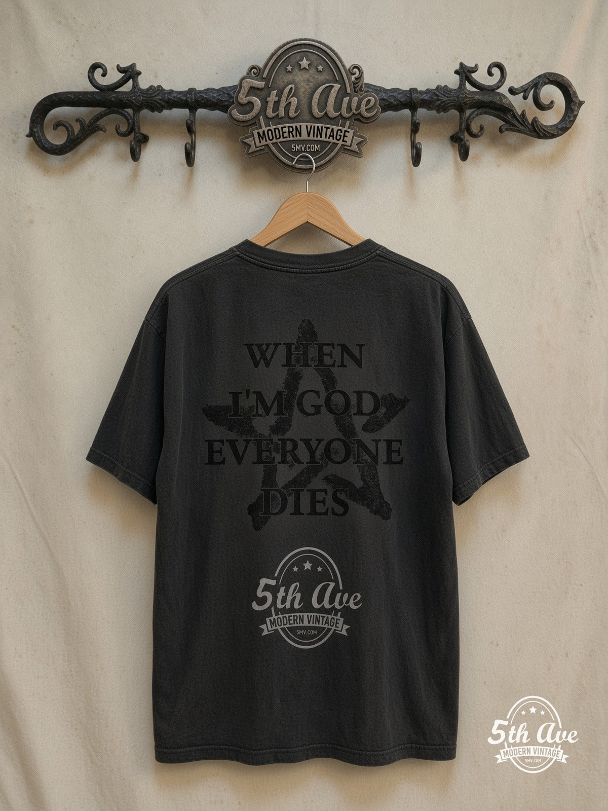 Marilyn Manson When I'm God Everyone Dies vintage band long sleeve t-shirt, back view on the 5MV rack