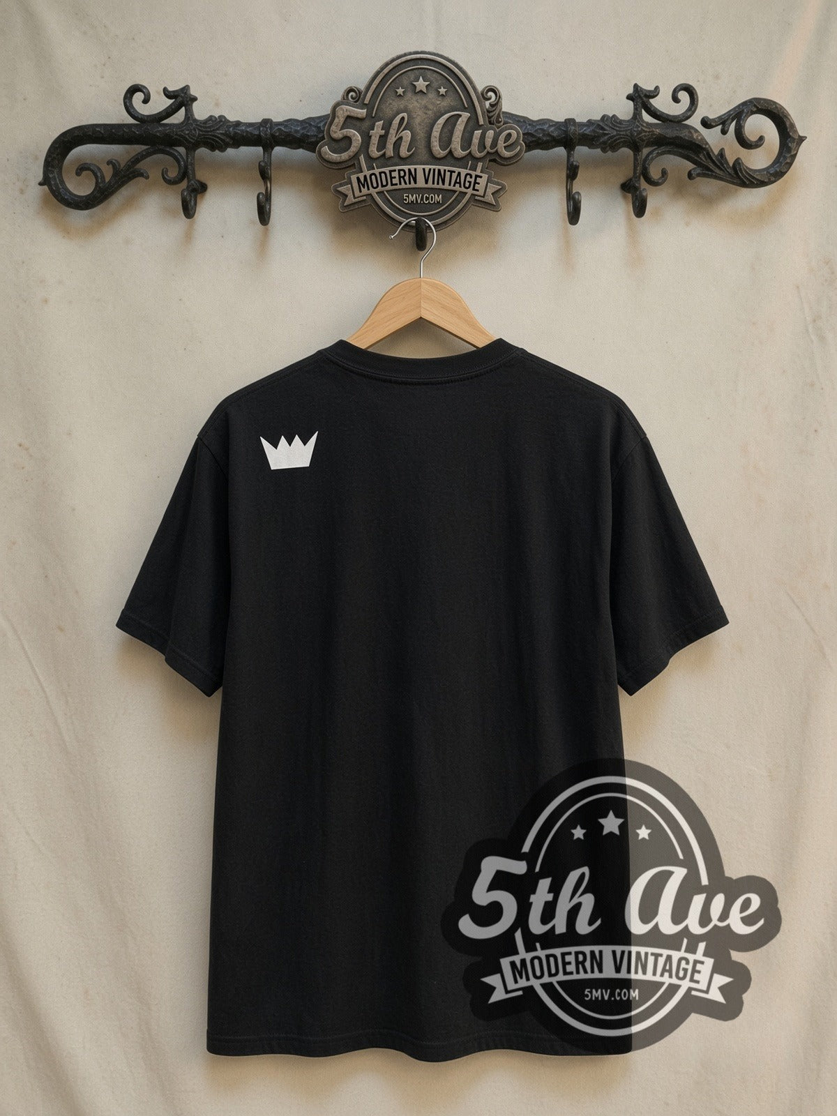 Sade King of Sorrow vintage band t-shirt in black, back view on a display rack