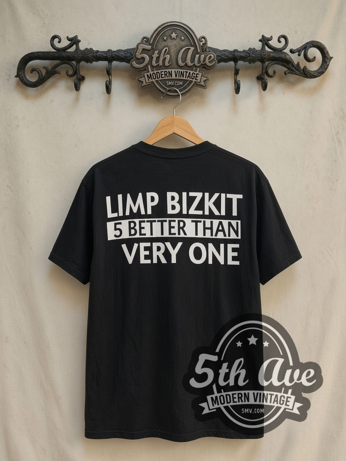 Limp Bizkit Significant Other Is Better Than Every One vintage band t-shirt in black, back view on a display rack