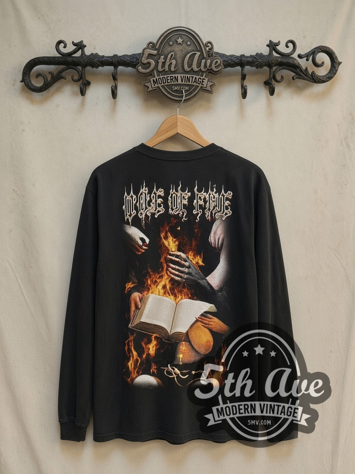 Cradle of Filth Cult of Venus Aversa long sleeve vintage band t-shirt, back view on a display rack