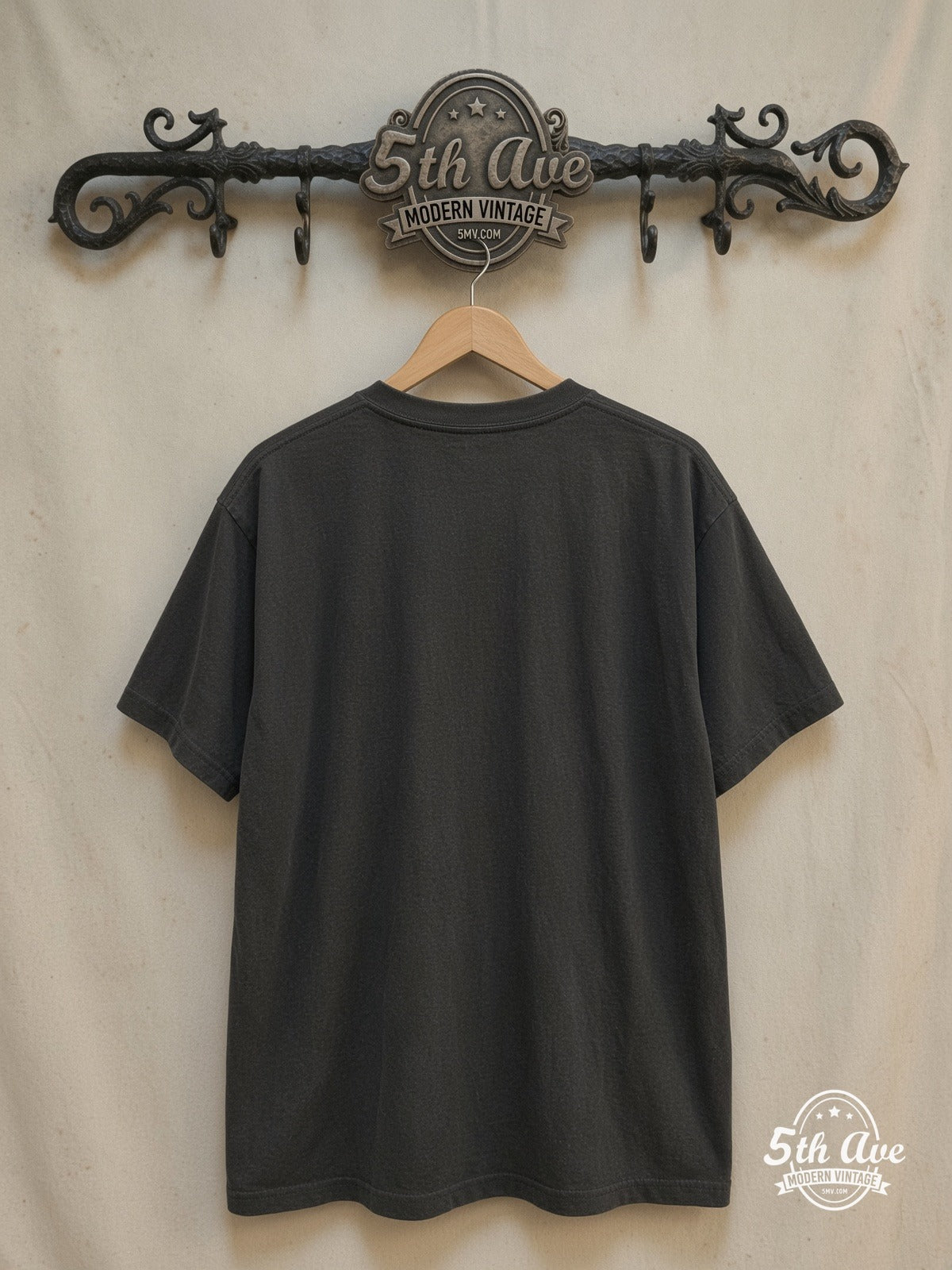Rollin Hard – Lowrider Clowns Tribute – Vintage Graphic Tee — back on locked cream ornate 5th Ave rack