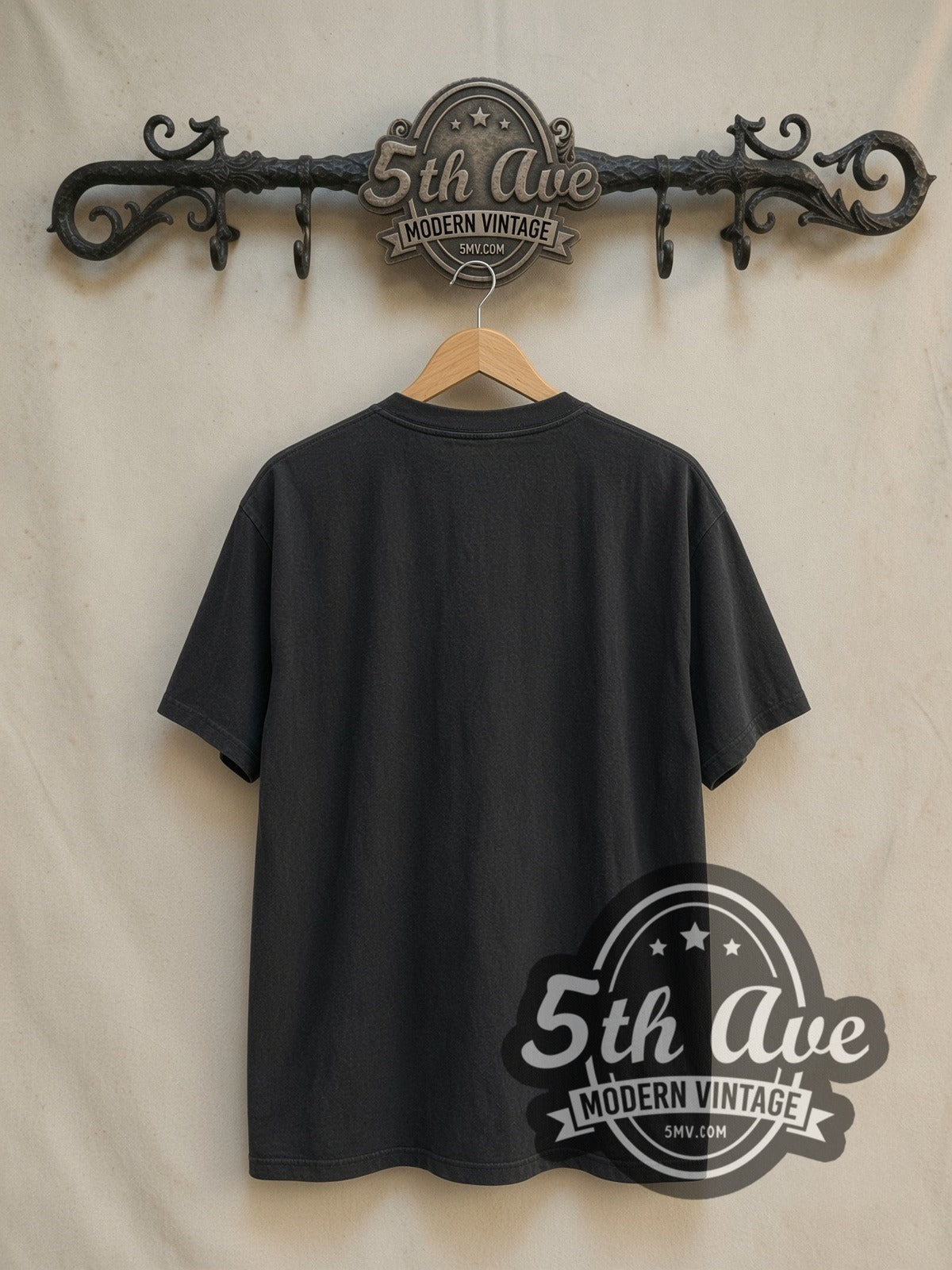 Miles Davis Look Through vintage band t-shirt in black, back view on the 5MV rack