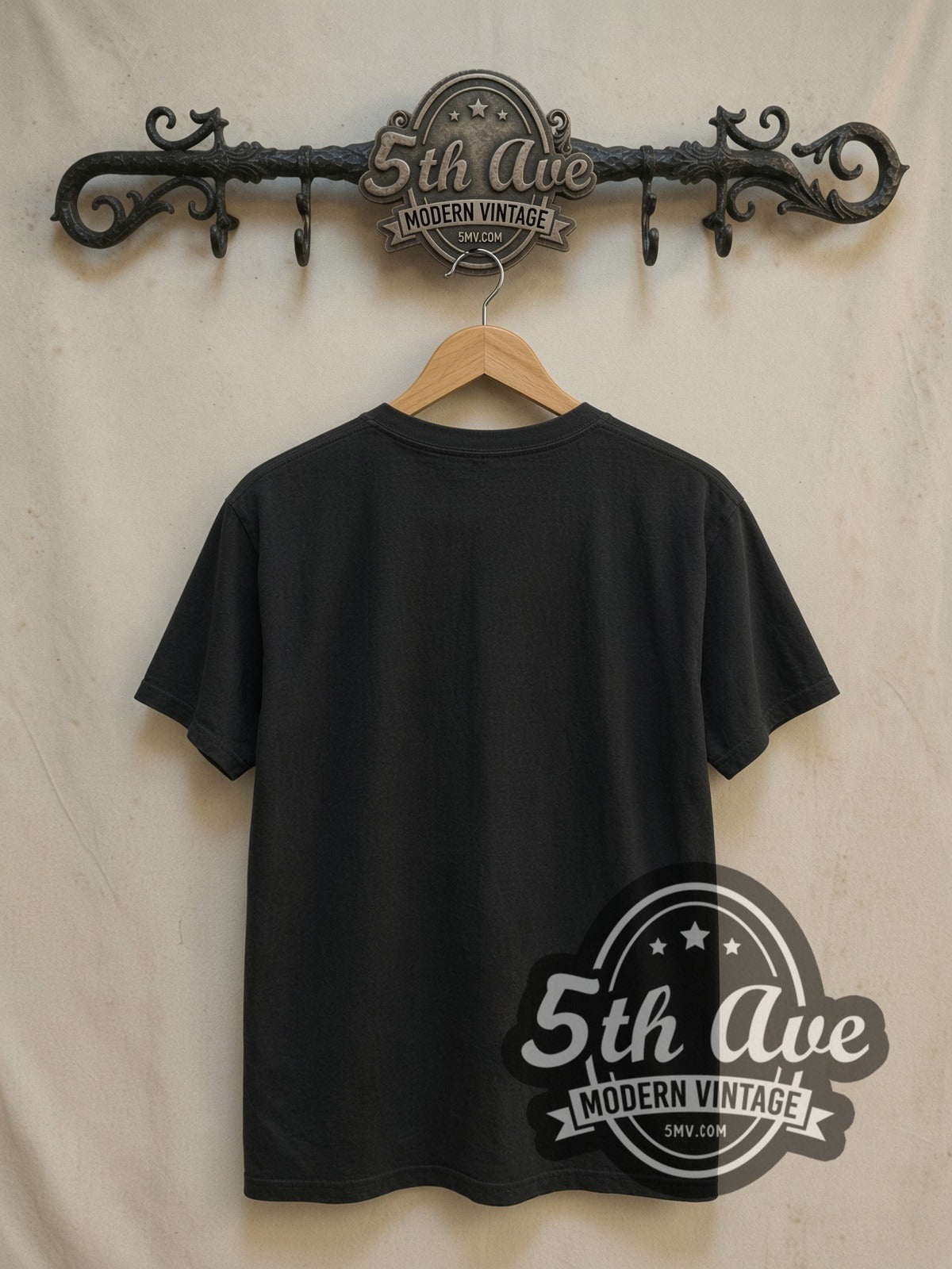 Guns N' Roses Slash vintage band t-shirt, back view on a display rack