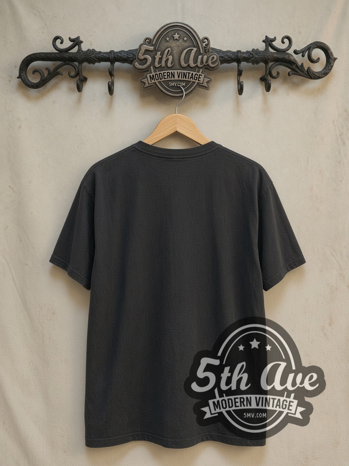 Sonic Youth Goo Album Cover Black vintage band t-shirt in black, back view on the 5MV rack