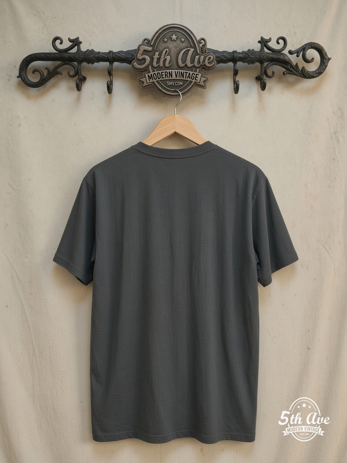 Iron Maiden – Heavy Metal Legacy: Iron Maiden 'Number of the Beast' Vintage Band Tee – Vintage Band T-Shirt — back on locked cream ornate 5th Ave rack