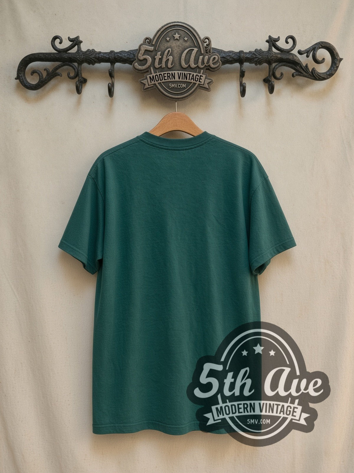 Akira Tetsuo Shima all-over-print vintage graphic t-shirt, back view on a display rack