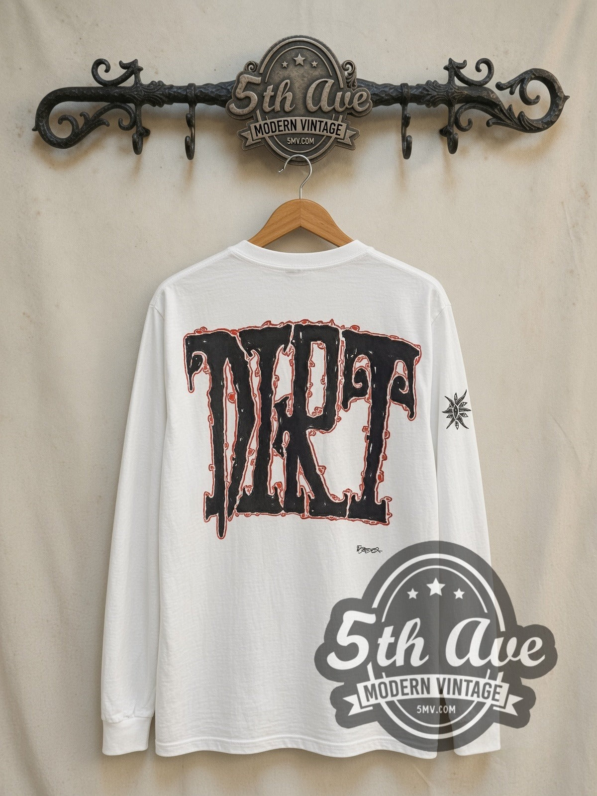 Alice in Chains Dirt Sun vintage band long sleeve t-shirt, back view on a display rack