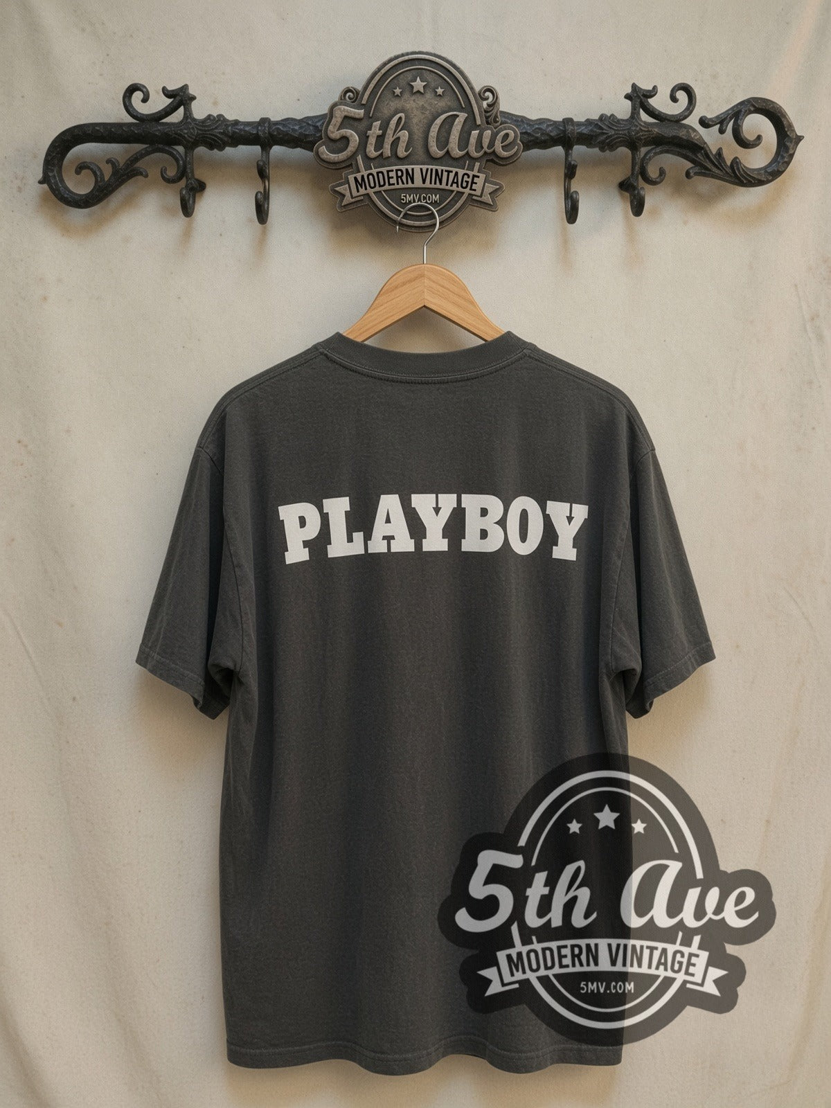Playboy vintage graphic tee, back view on the 5MV rack
