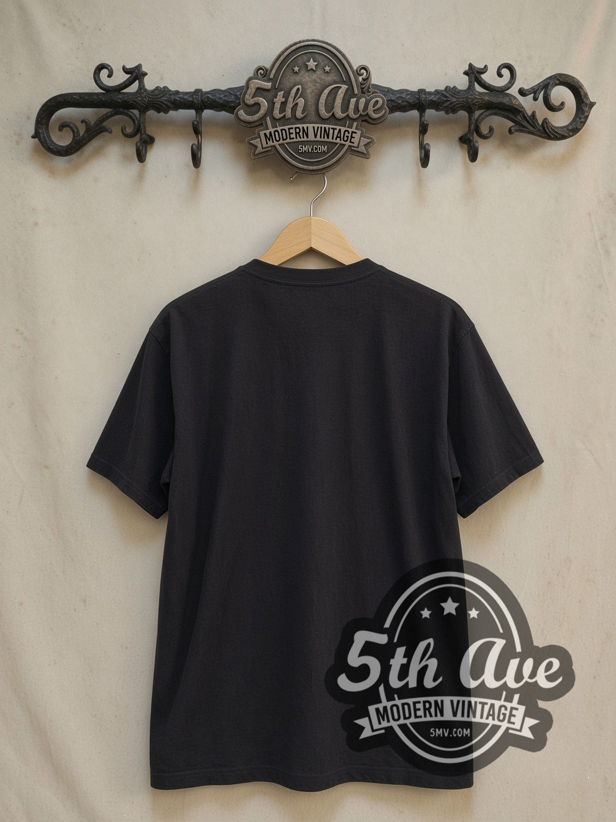 The 1975 Matty Healy Throat Clutch Asterisk vintage band t-shirt, back view on the 5MV rack